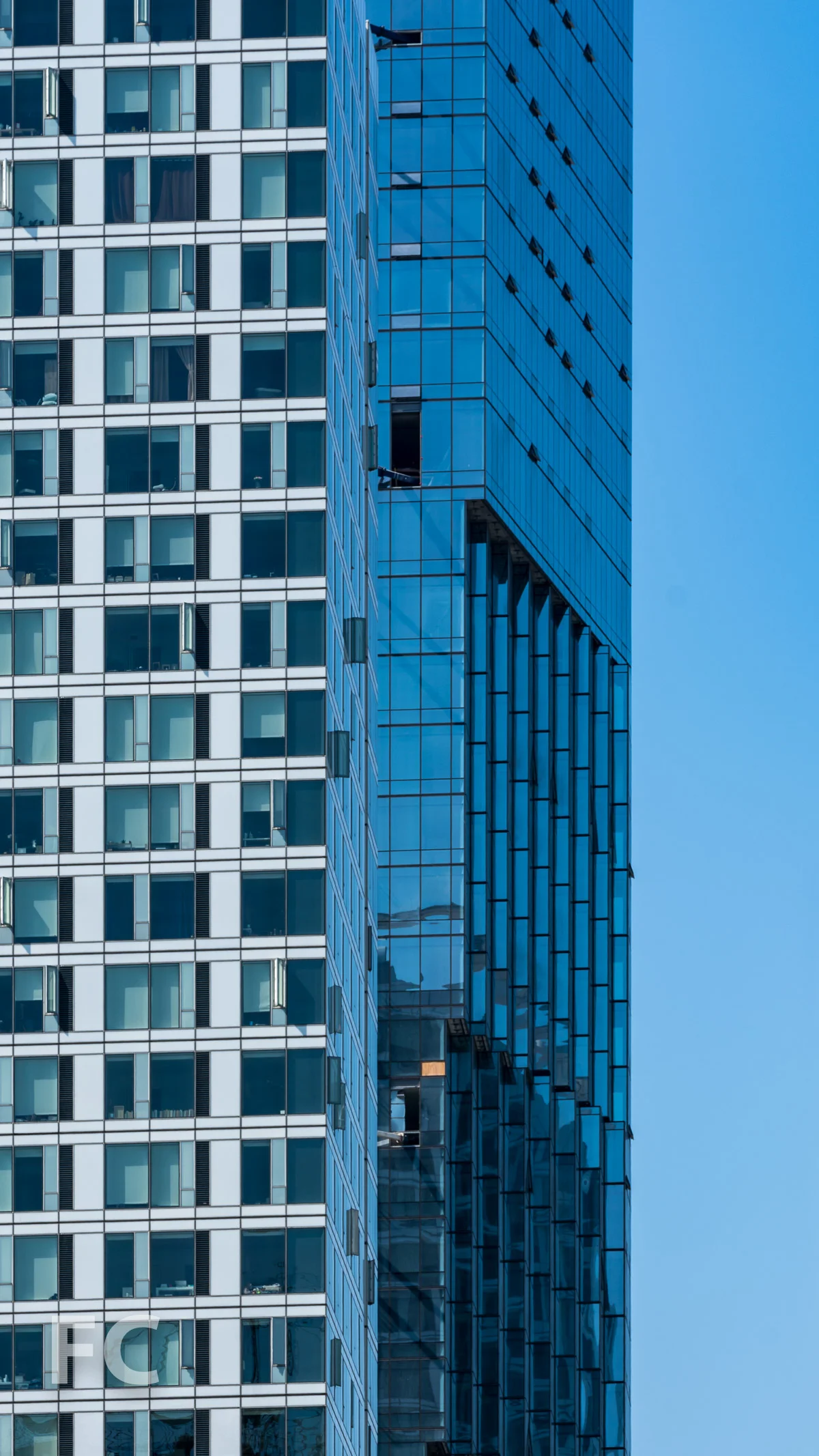 Closeup of the northwest corner of the tower.