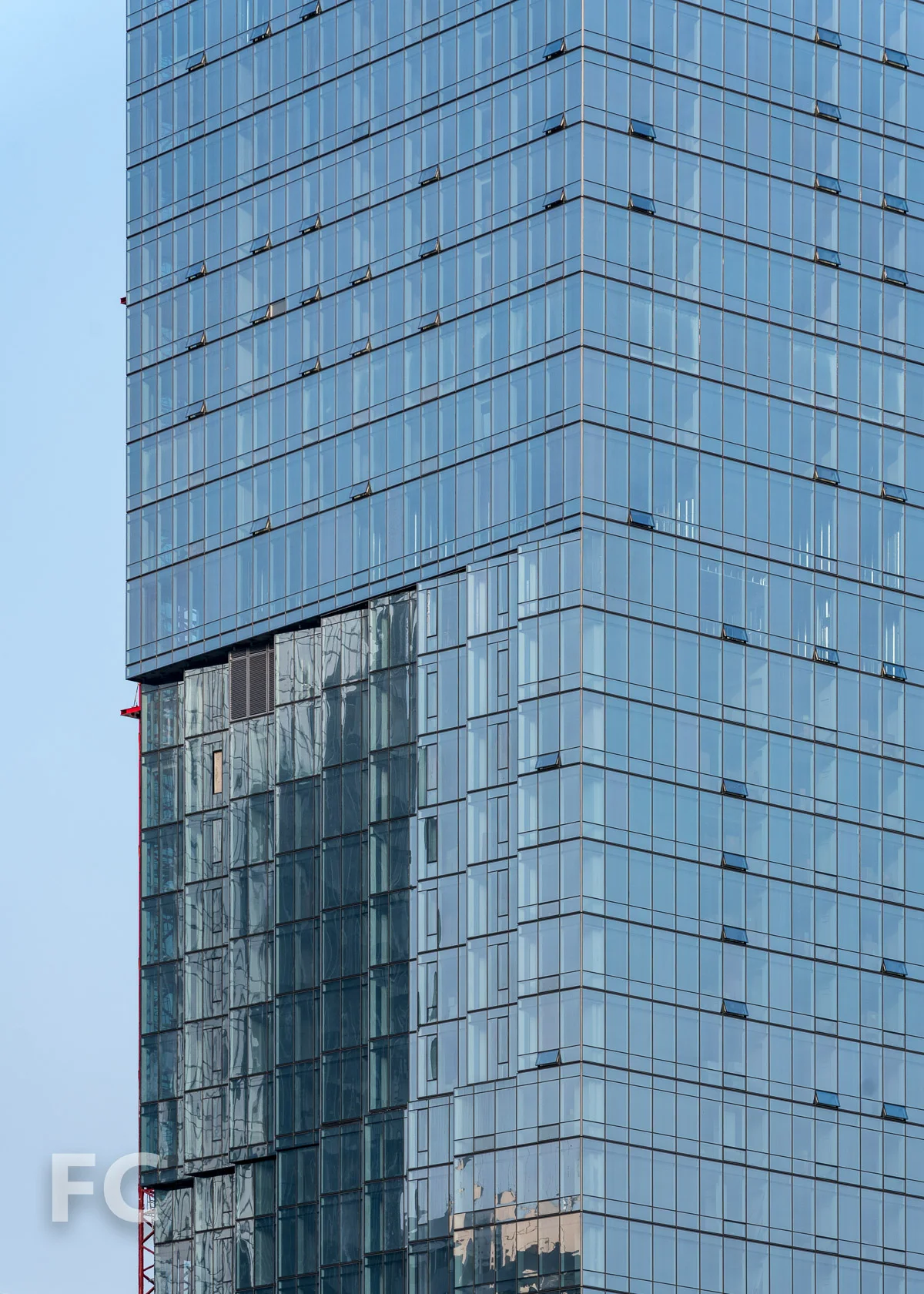Closeup of the southwest corner of the tower.