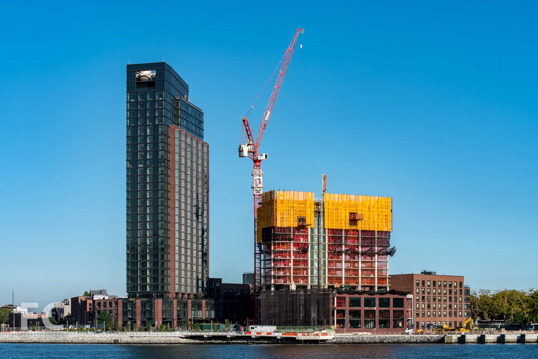 Northeast façade of 37 Blue Slip (left) and 41 Blue Slip (right).