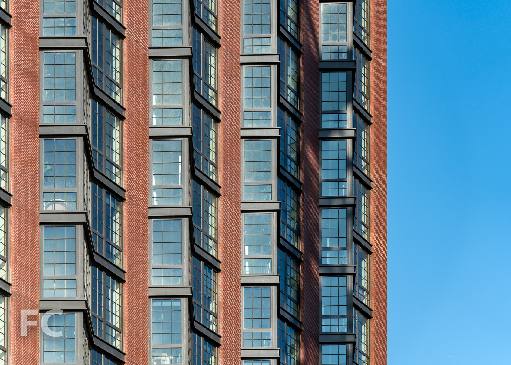 Close-up of the west facade of 37 Blue Slip.