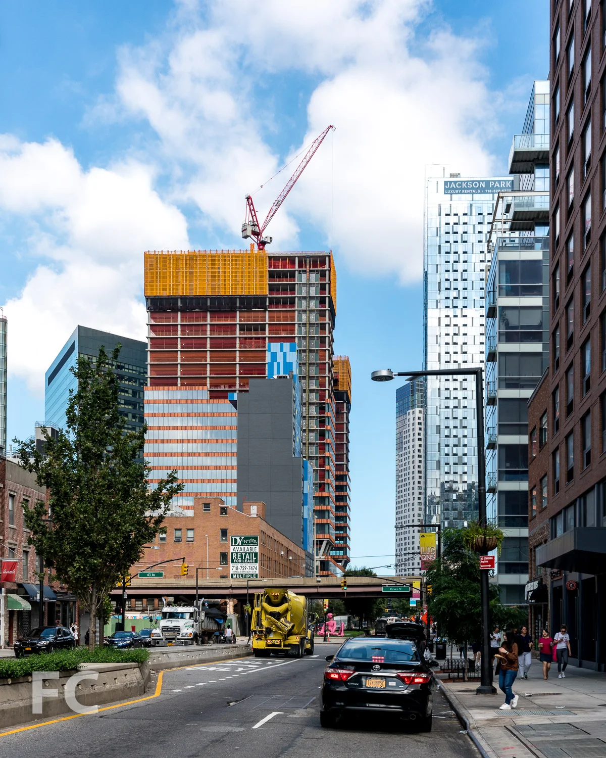Looking east along Jackson Avenue.