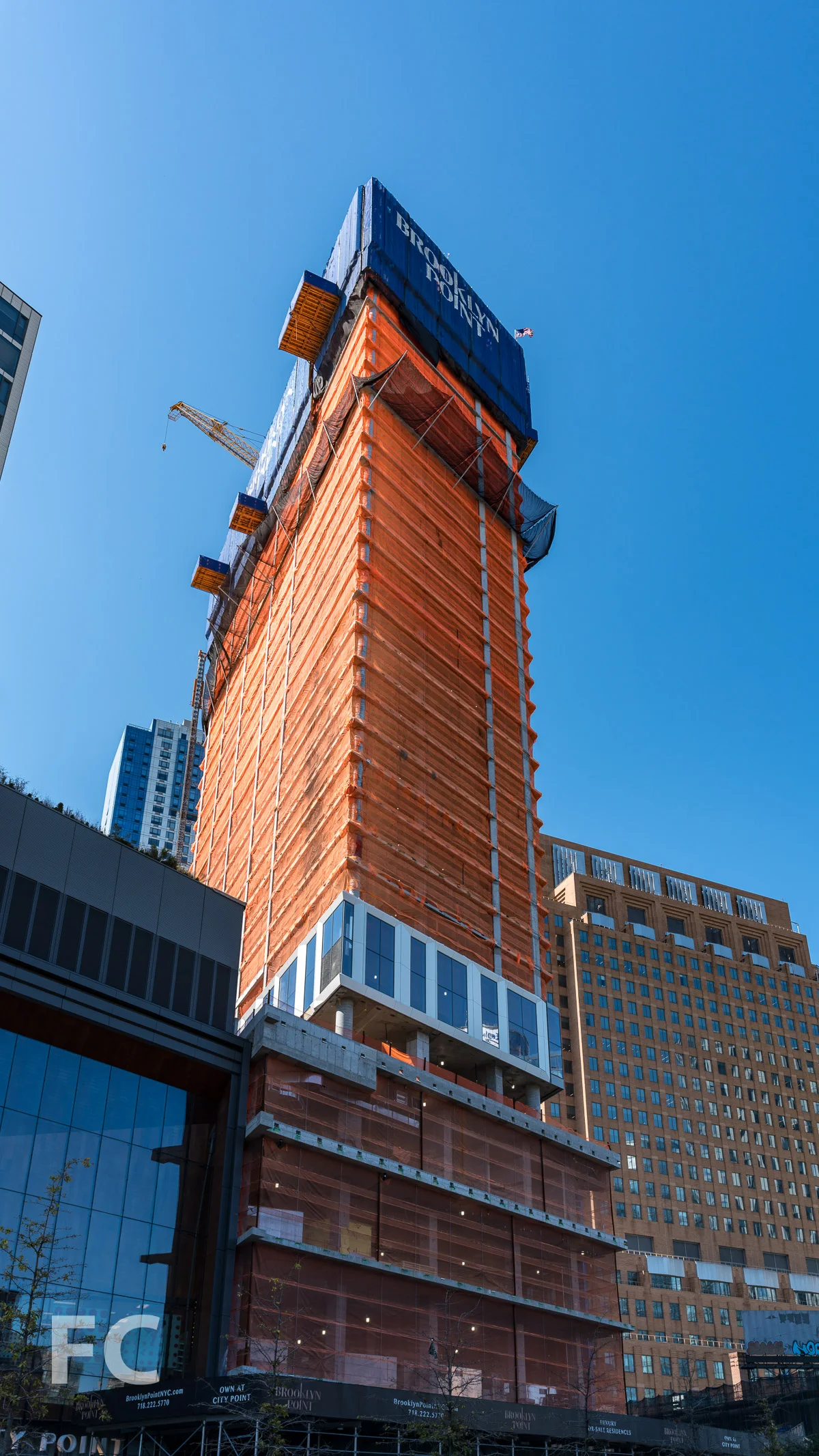 Southeast corner of the tower from Flatbush Avenue.