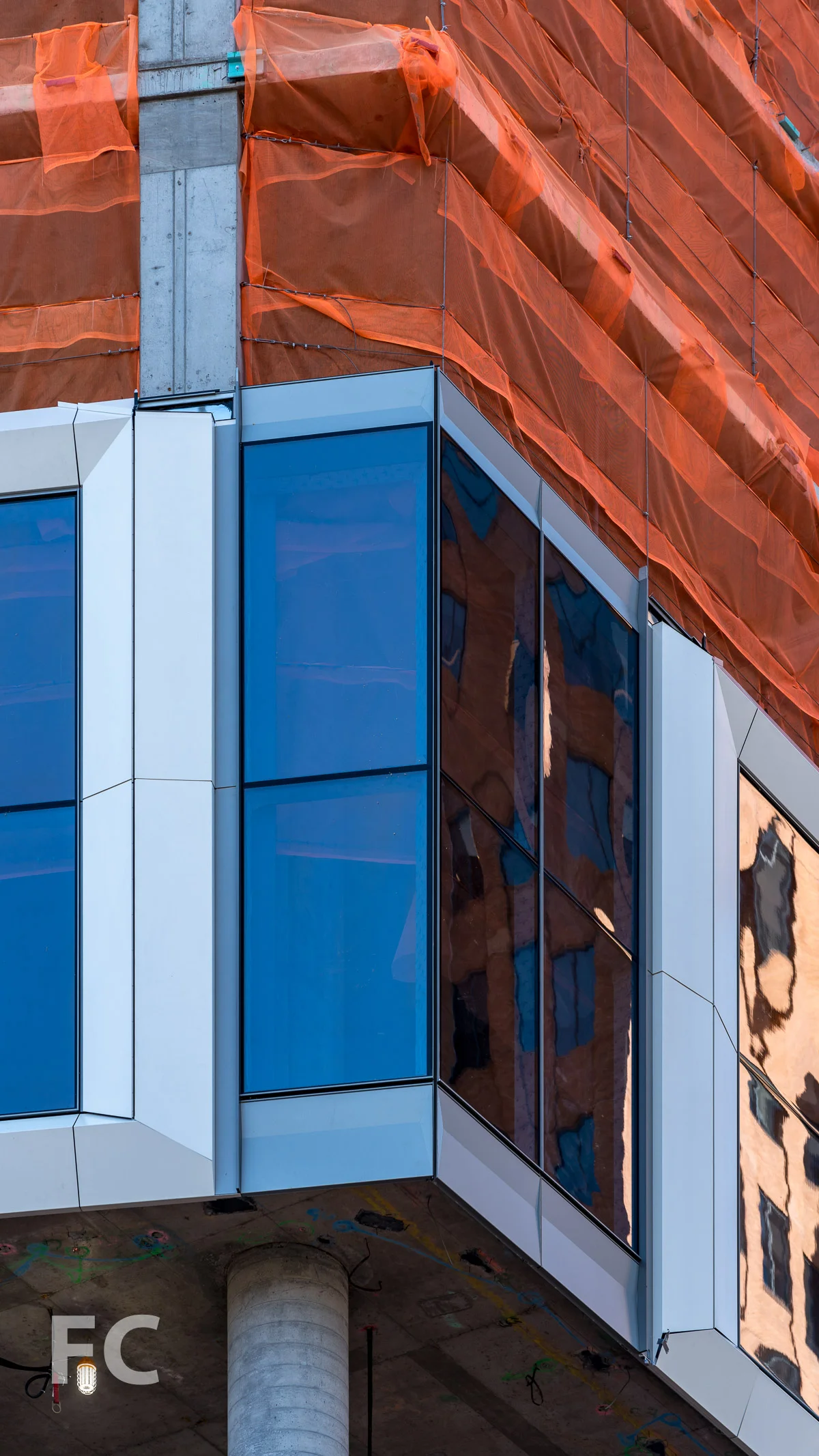 Facade panels at the northeast corner.