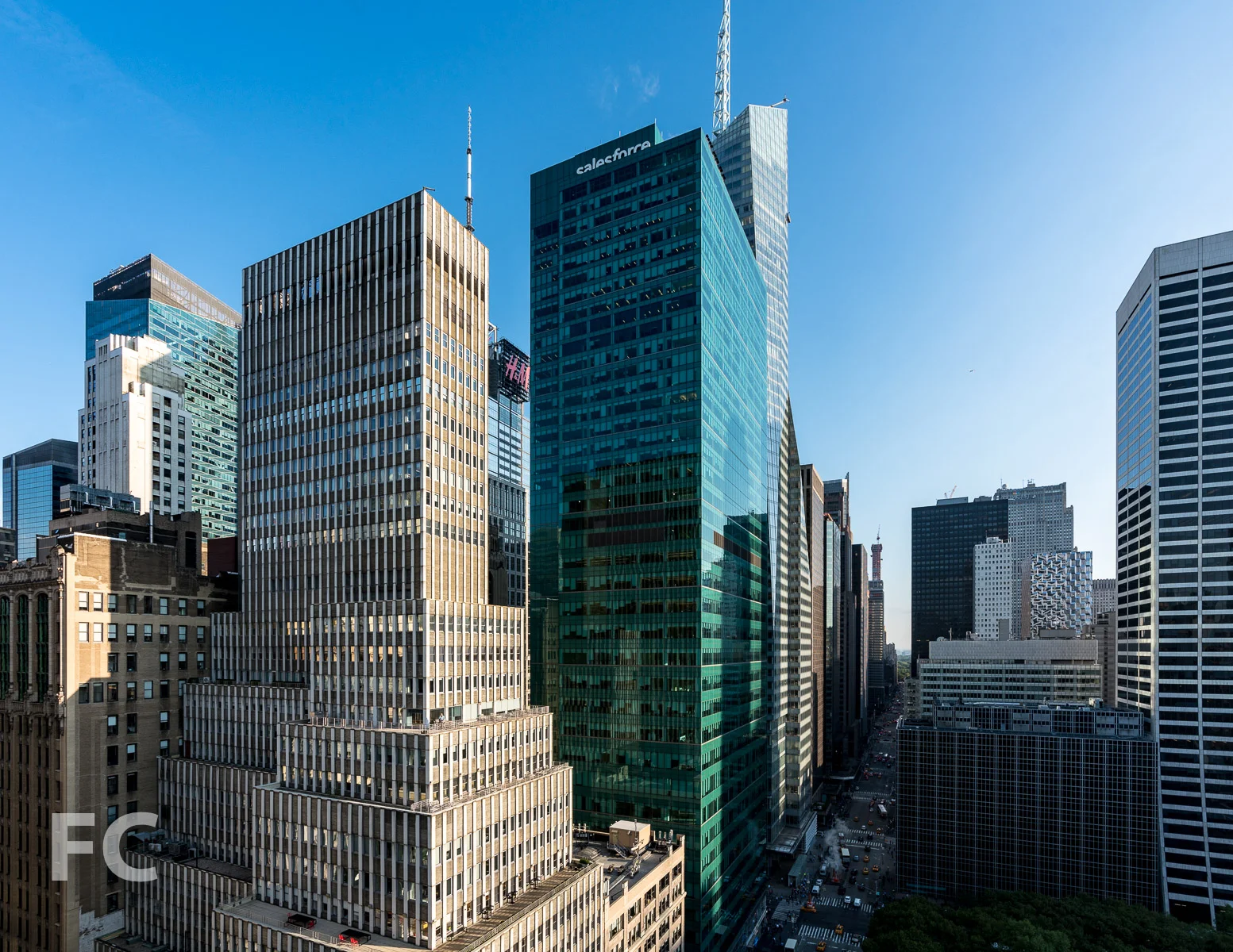 View northwest from the rooftop.