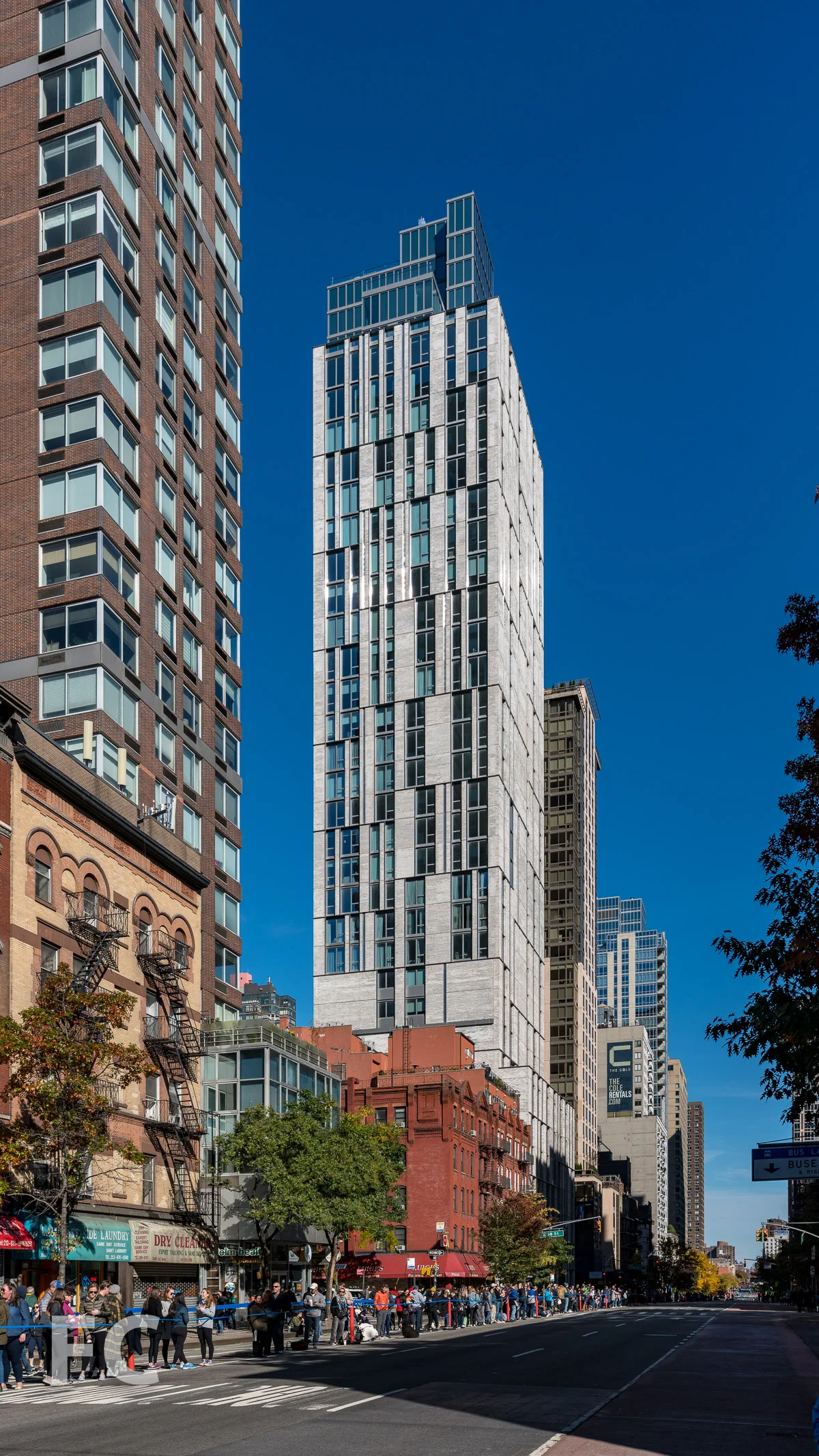 Southeast corner of the tower from First Avenue.