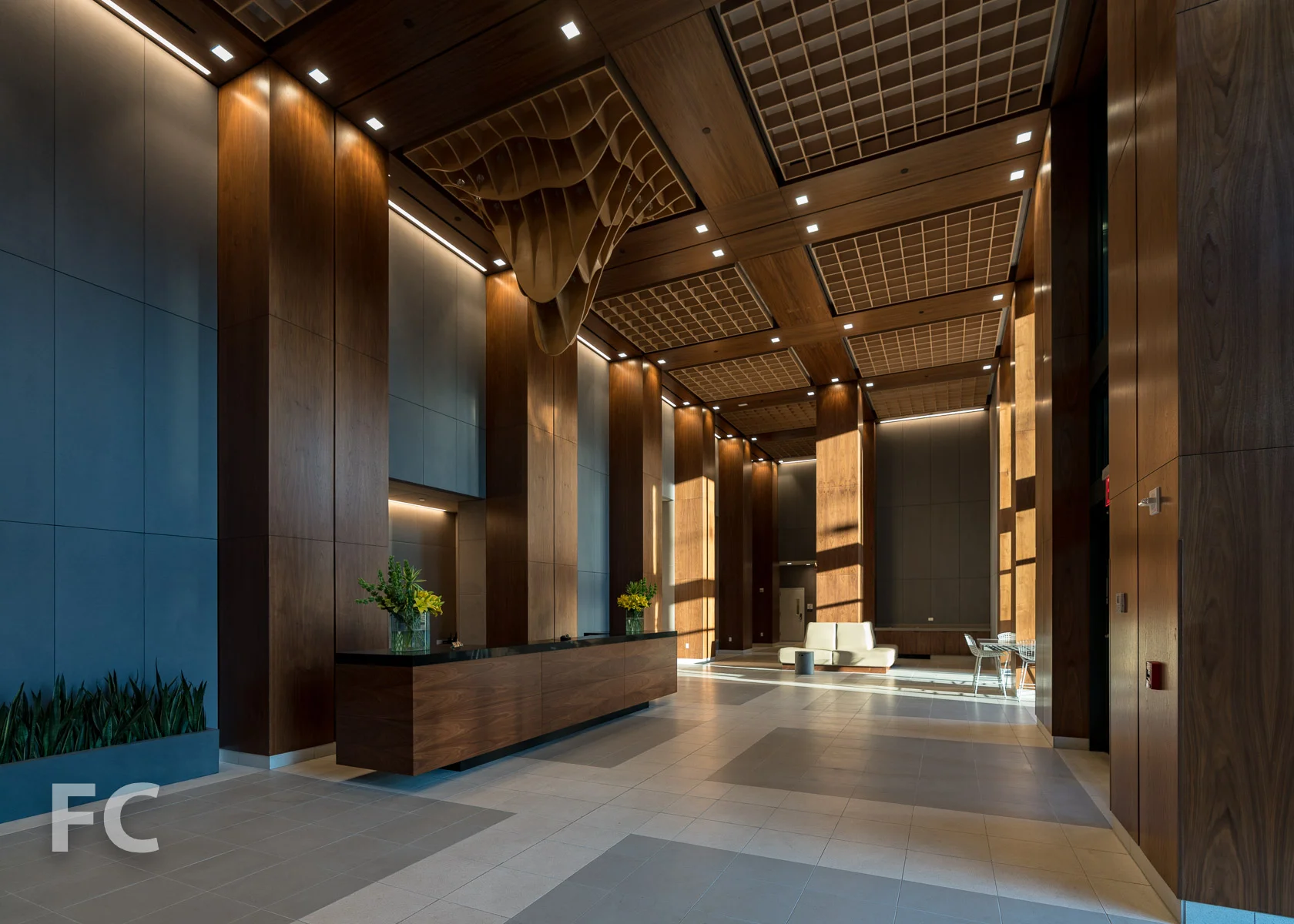 Residential lobby.