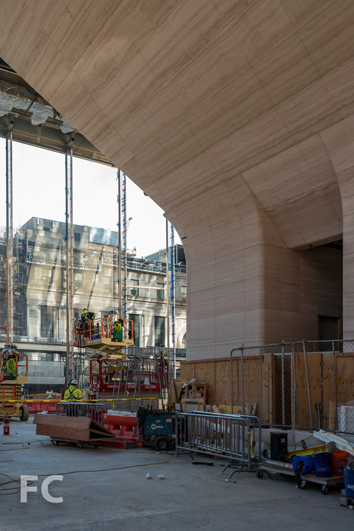 Inside the future lobby at One Manhattan West.