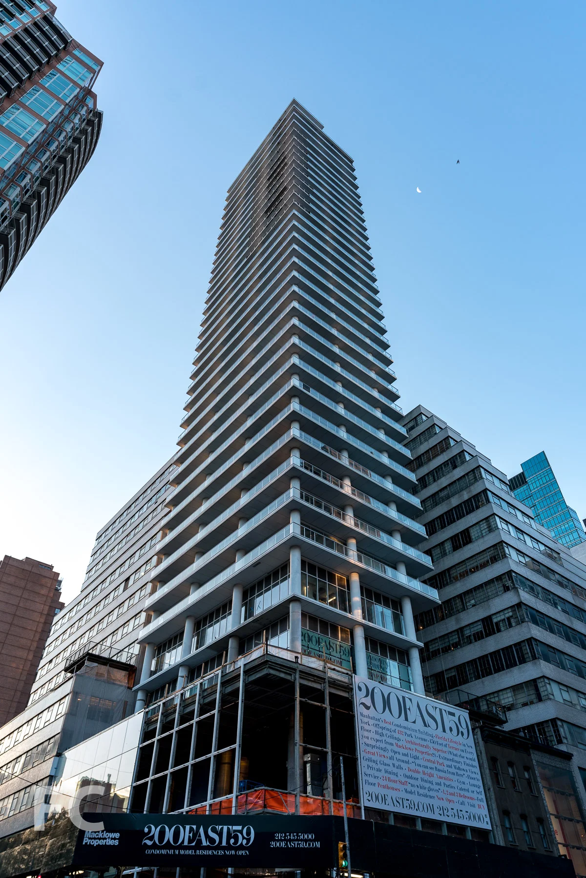 Looking up at the northwest corner.