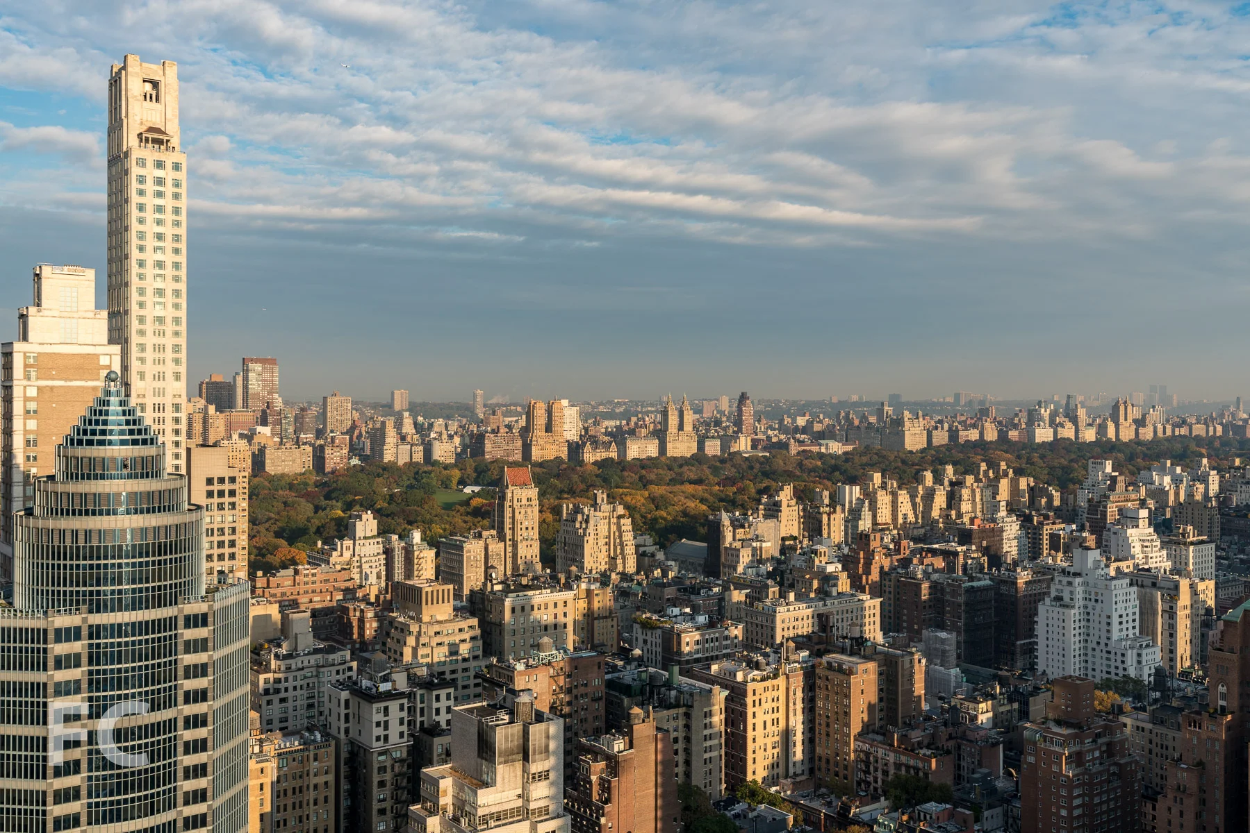 View to the northwest towards Central Park from the penthouse terrace.