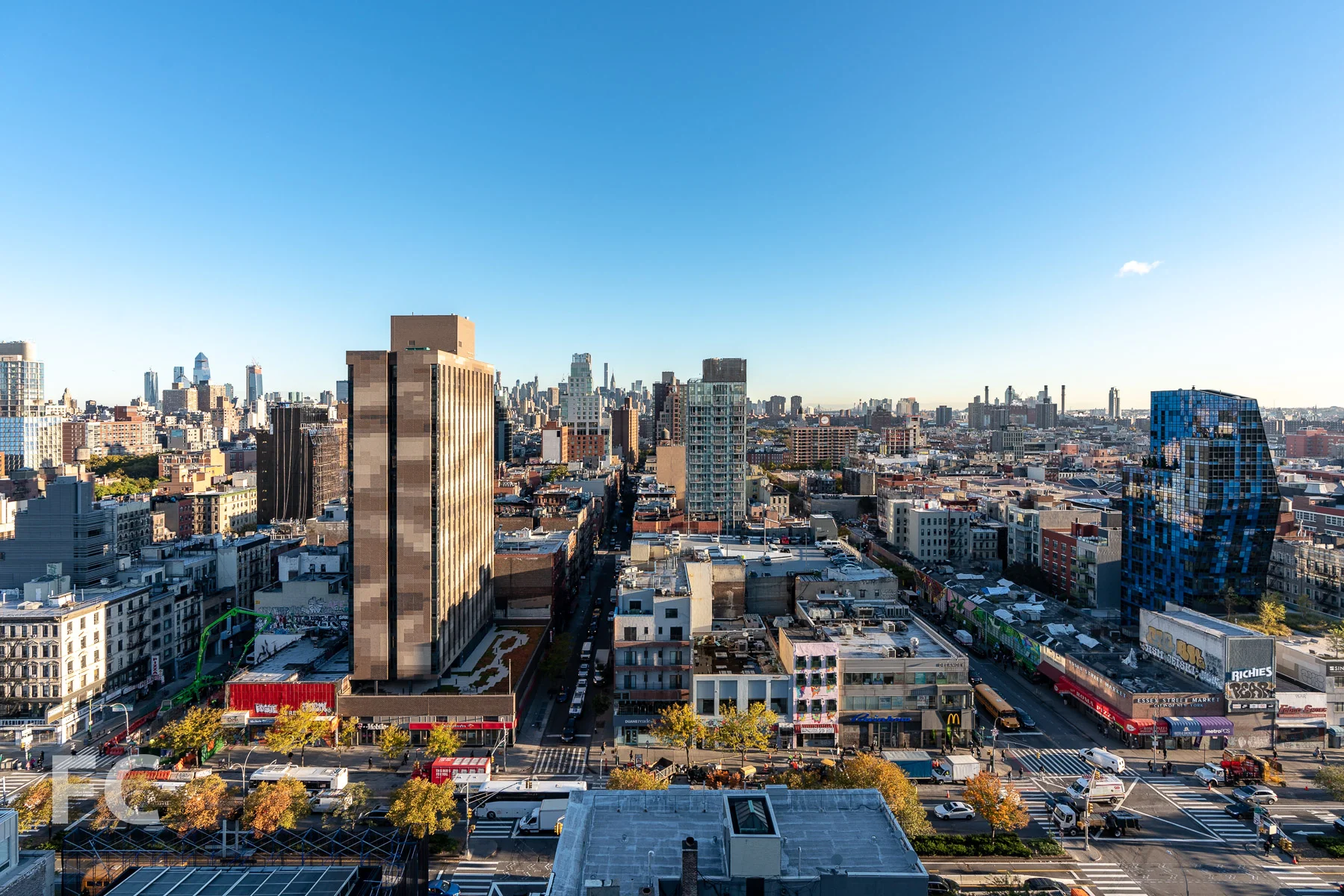 View north towards the Lower East Side from the private terrace.