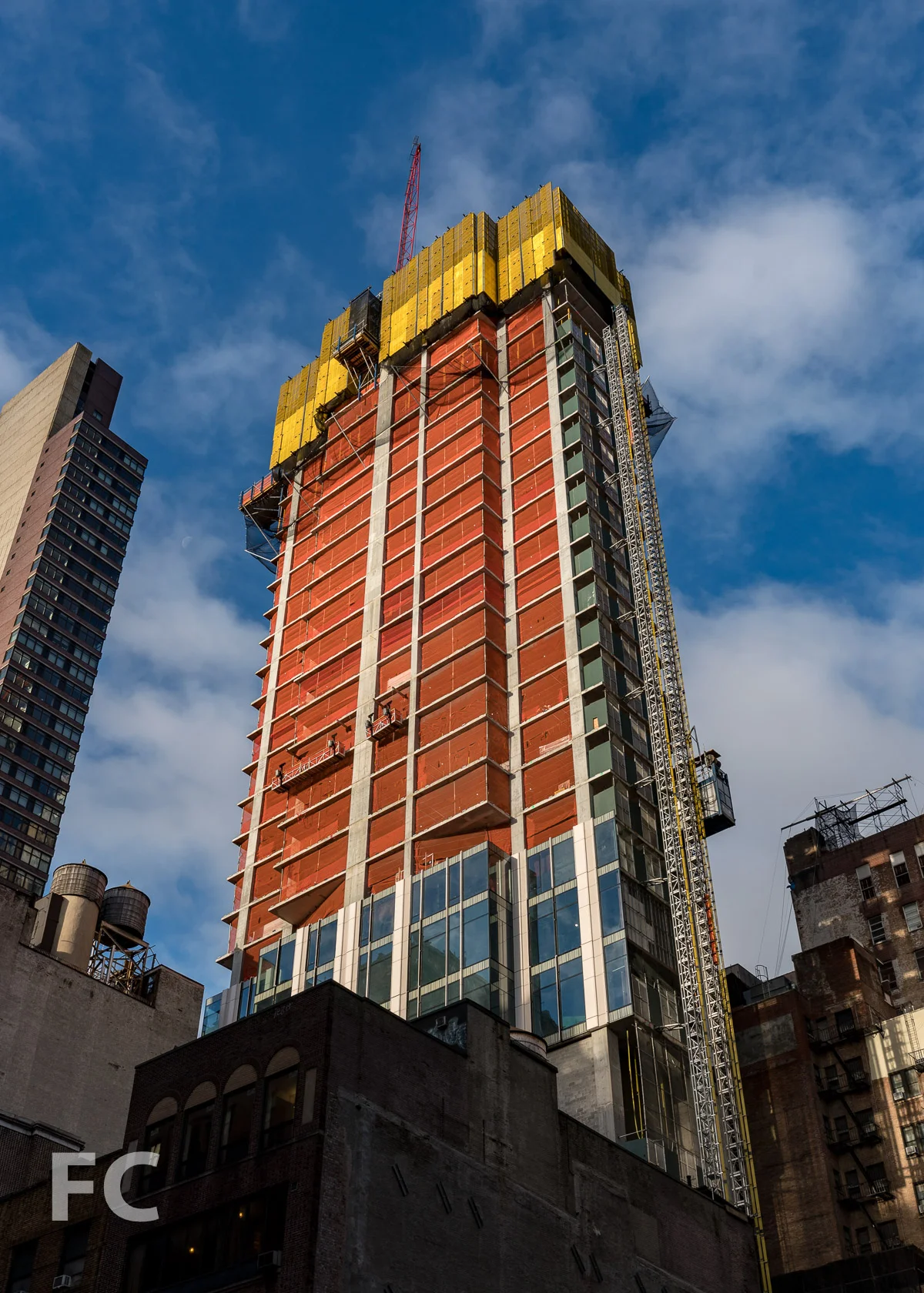 Looking up at the northeast corner from Madison Avenue.