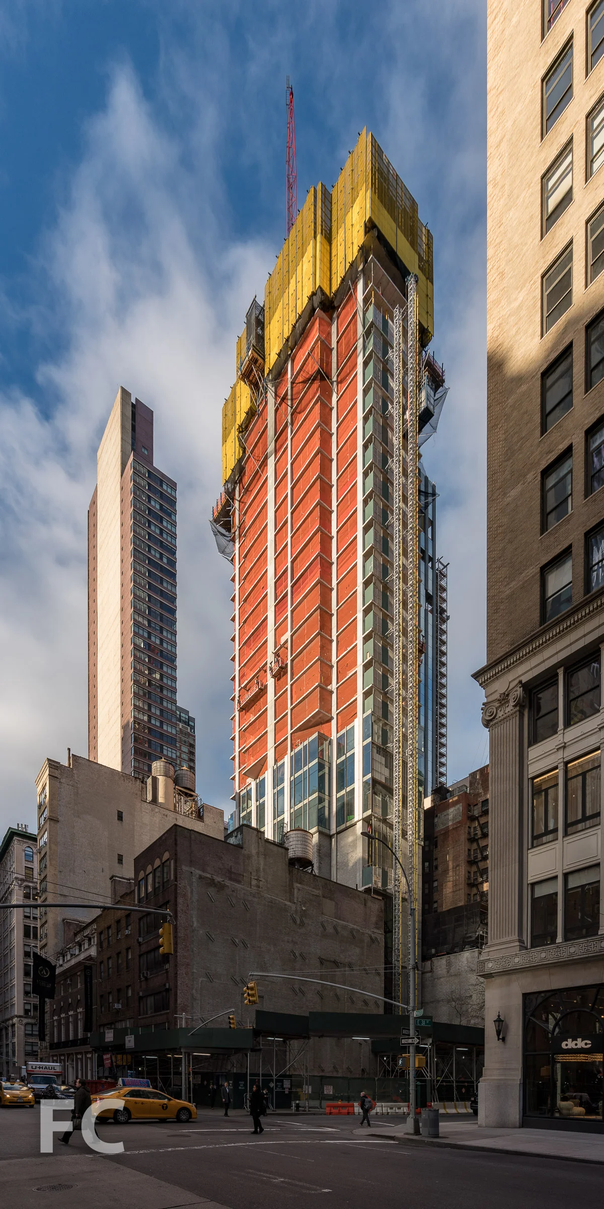 Northeast corner of the tower from Madison Avenue.