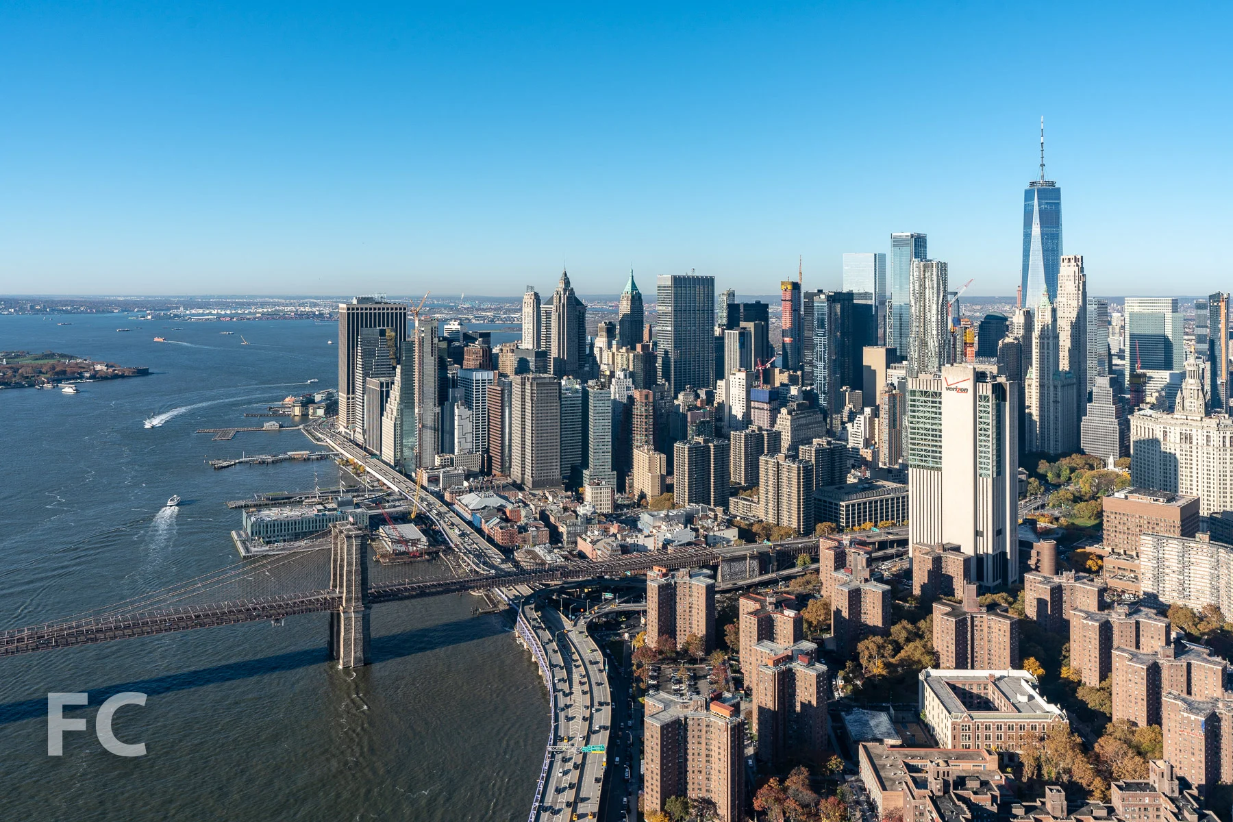 View west towards the Financial District from the rooftop terrace.