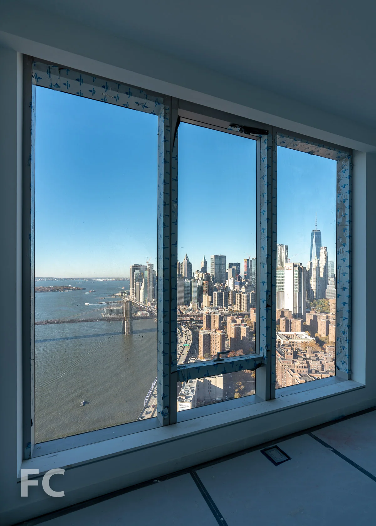 View west towards the Financial District from a residential unit.