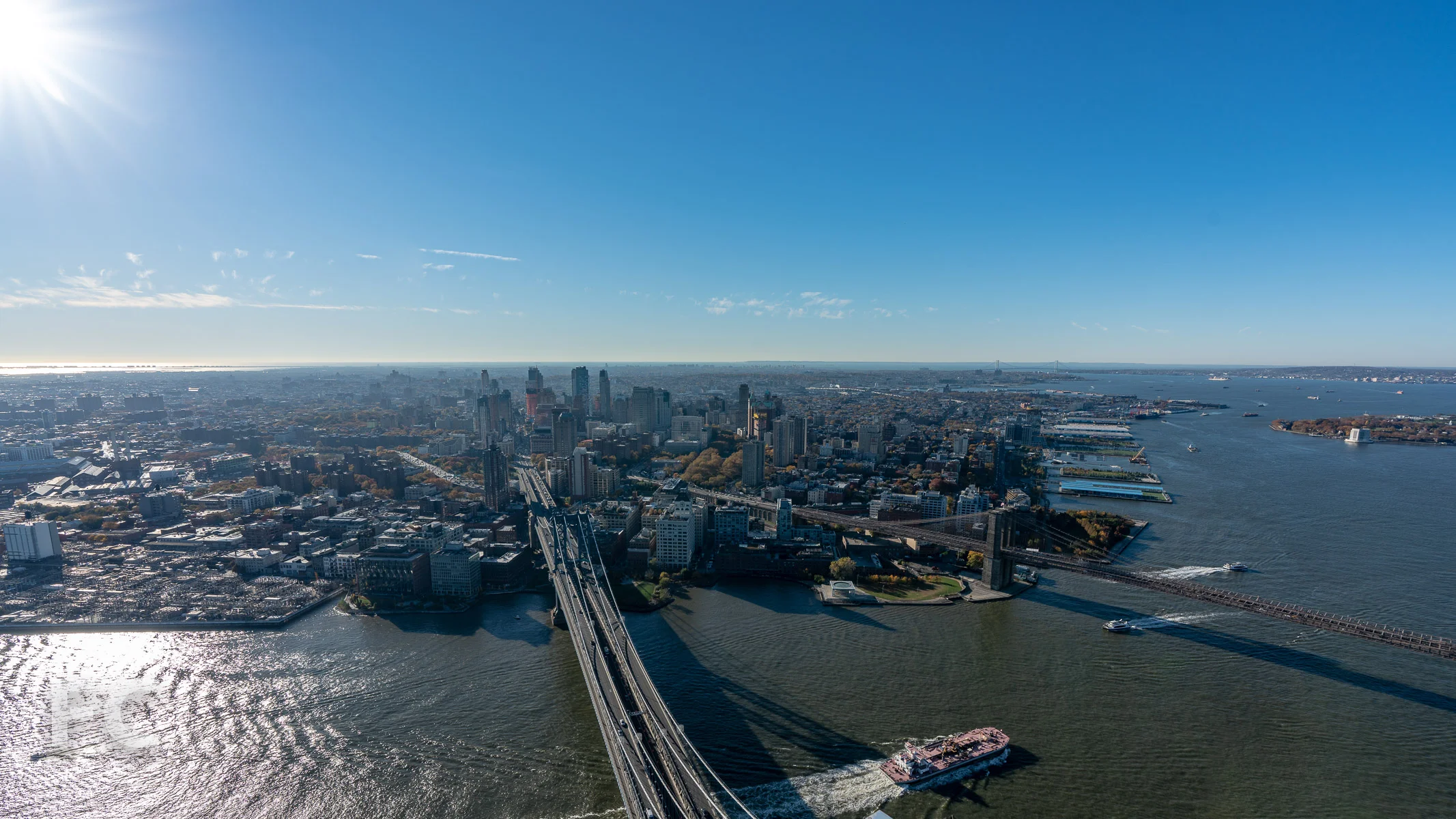 View southeast towards Downtown Brooklyn from the rooftop terrace.