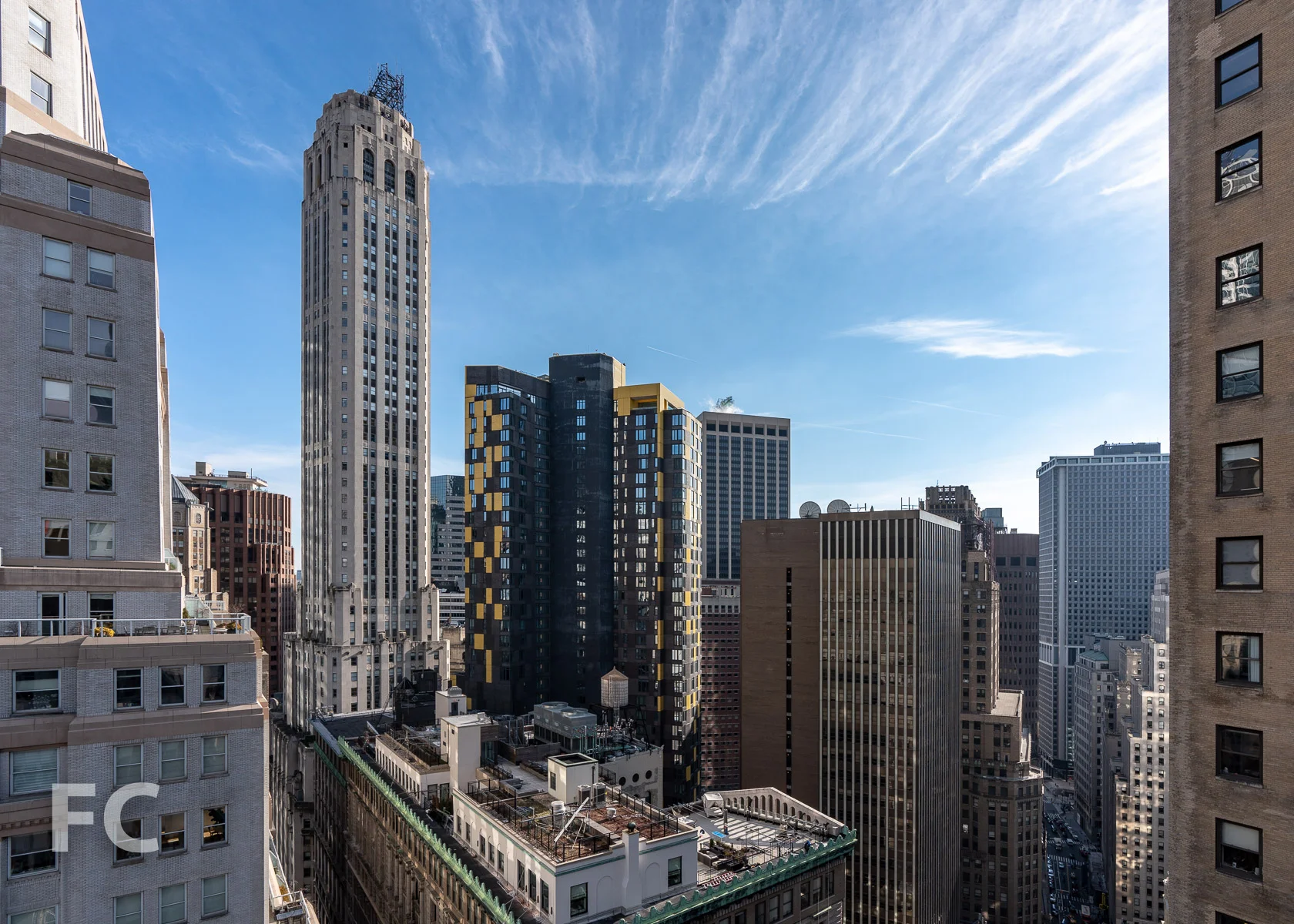 View to the east from the rooftop terrace.