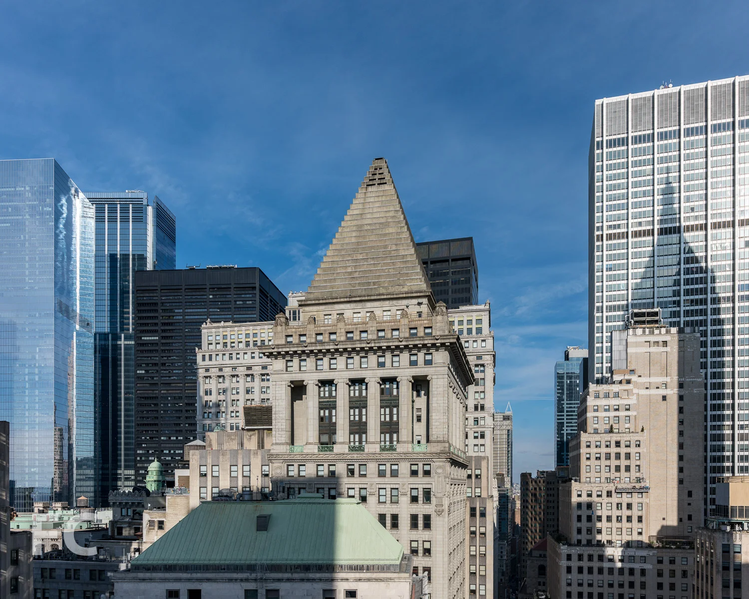 View to the north from the rooftop terrace.