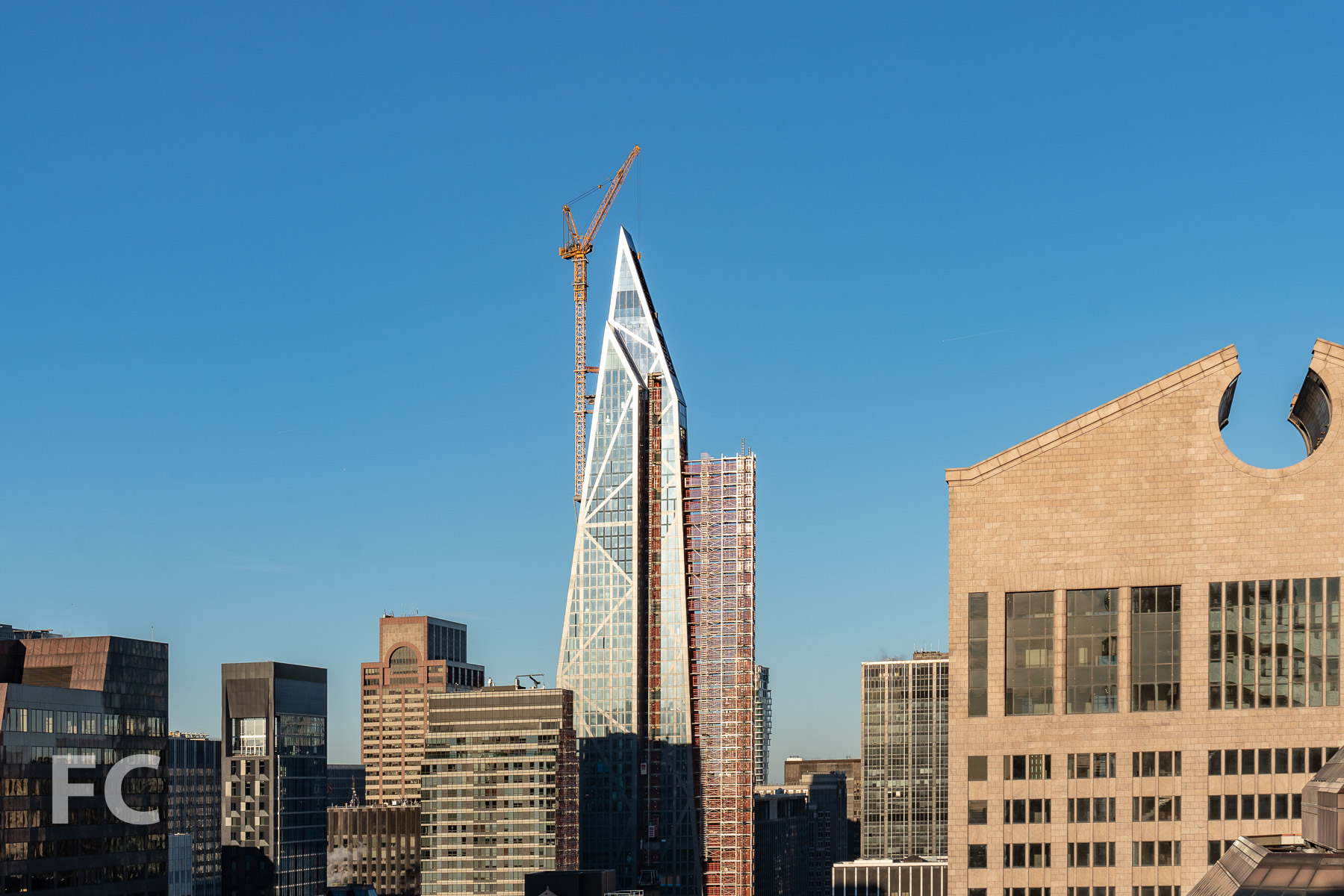 View to the west from a top third office floor.