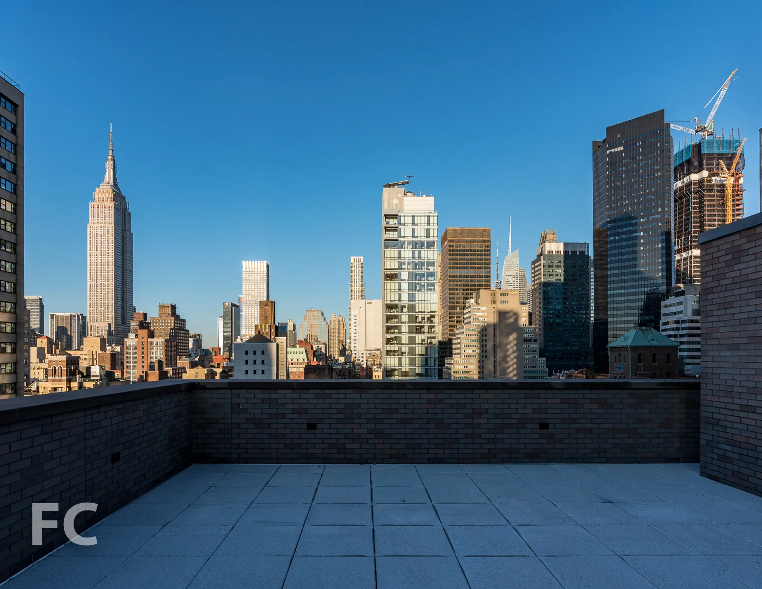 View west from the rooftop terrace.