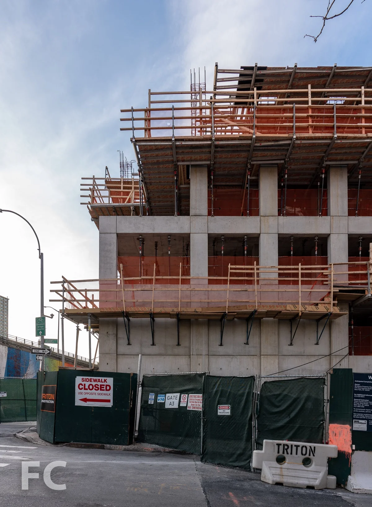 Southeast corner from Adams Street.