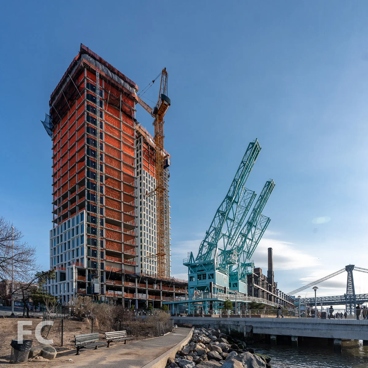 Northwest corner from Grand Ferry Park.