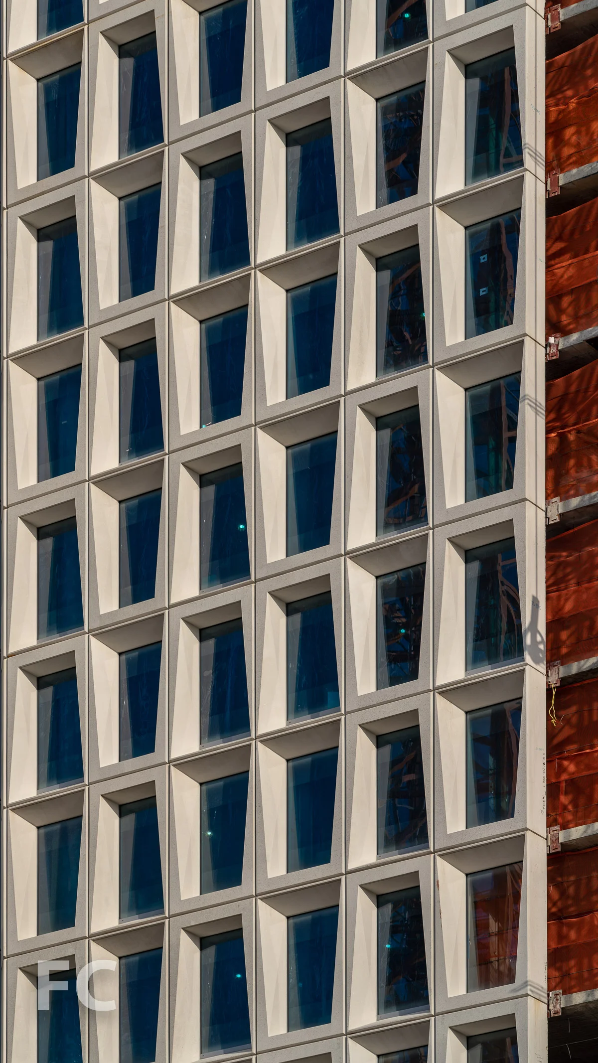 Closeup of the facade panels