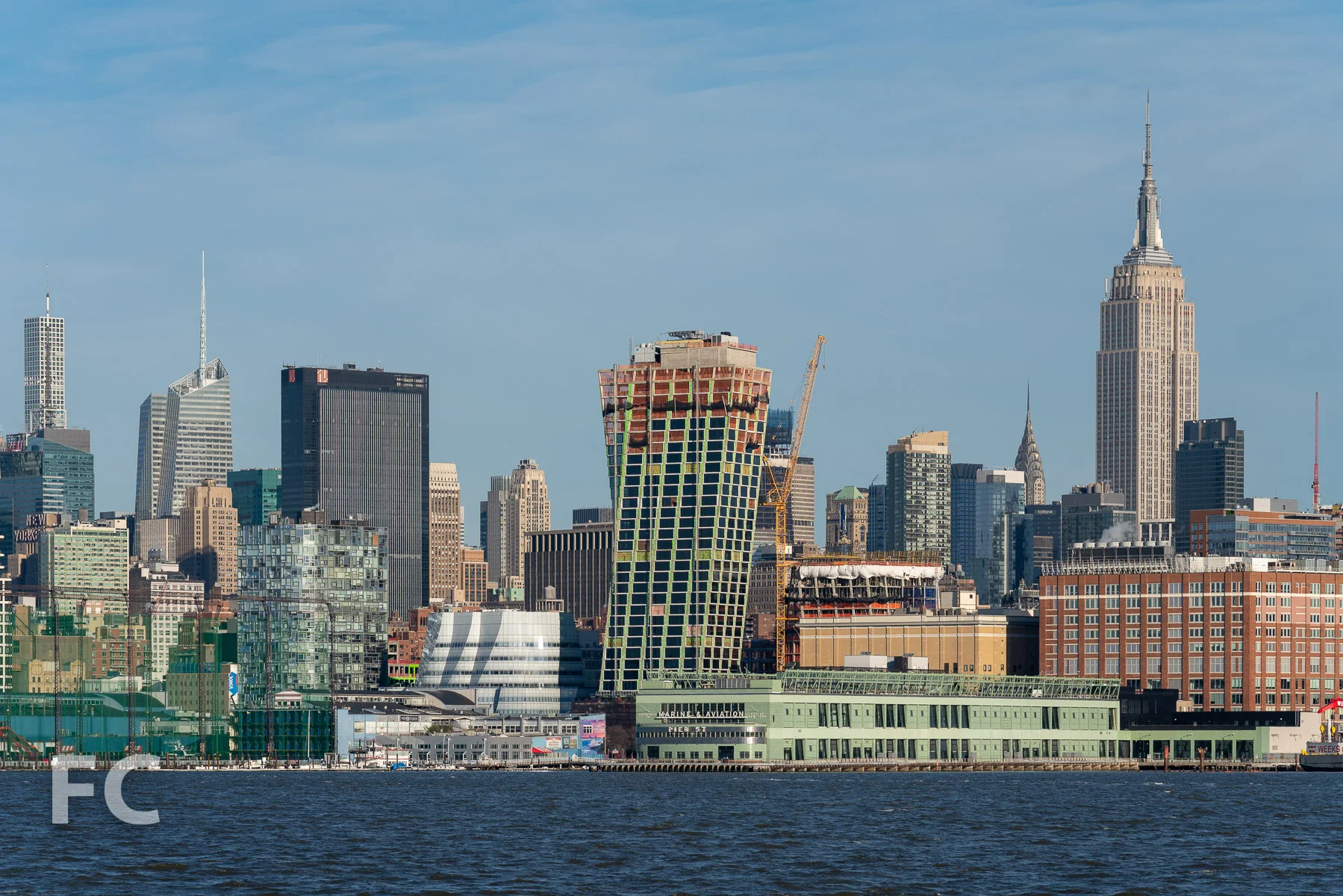 West facades from the Hudson River.