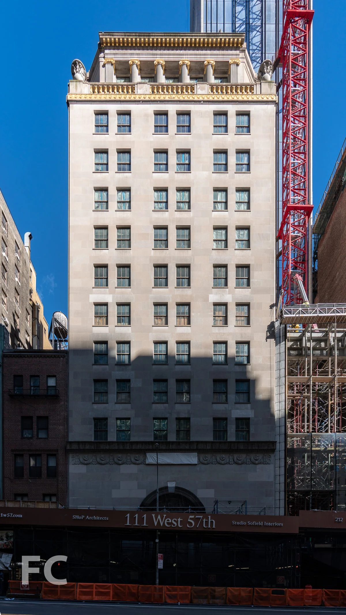 South facade of Steinway Hall.