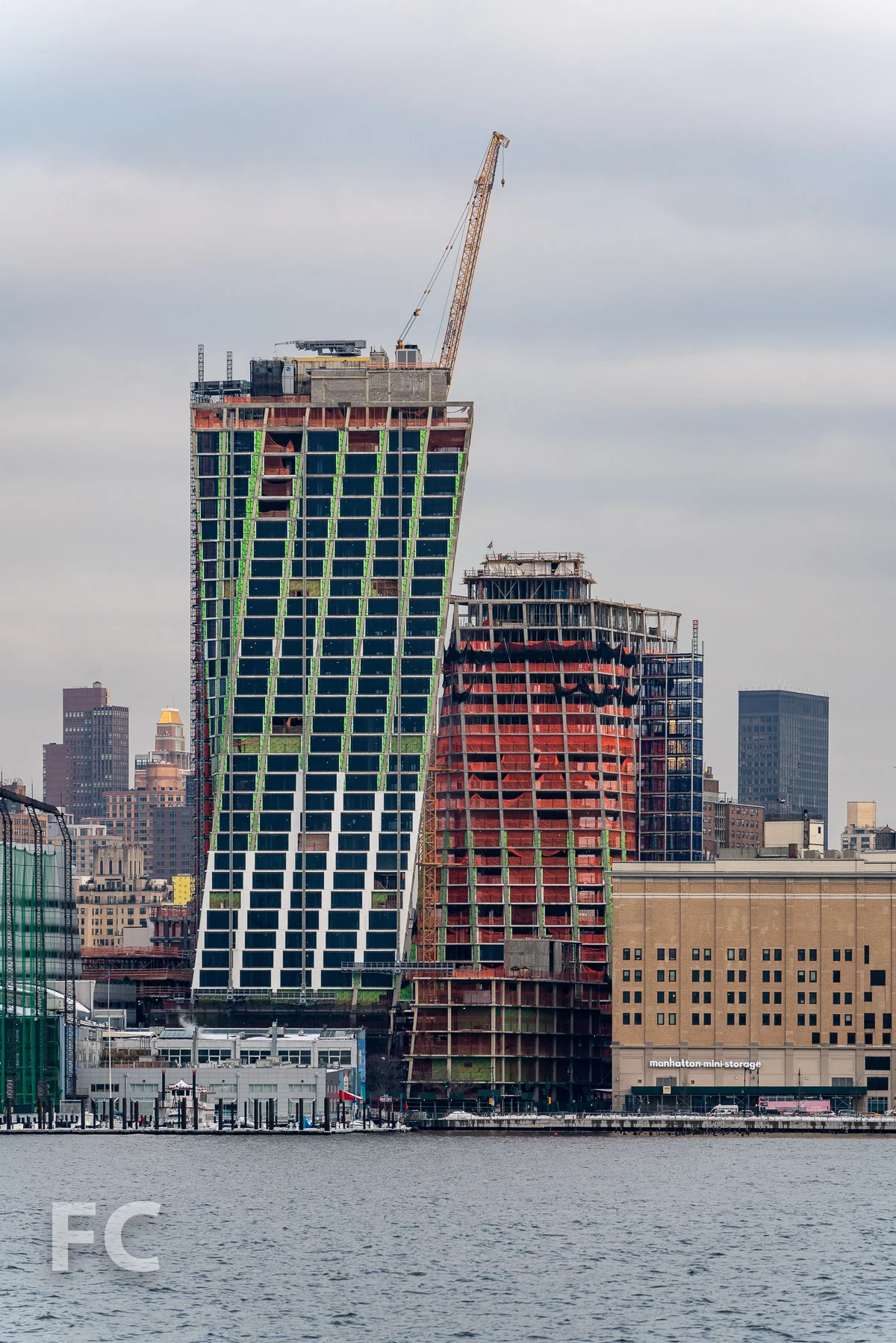West facades from the Hudson River.
