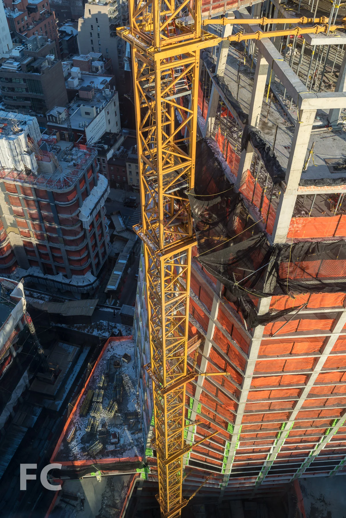Northwest corner of the east tower.