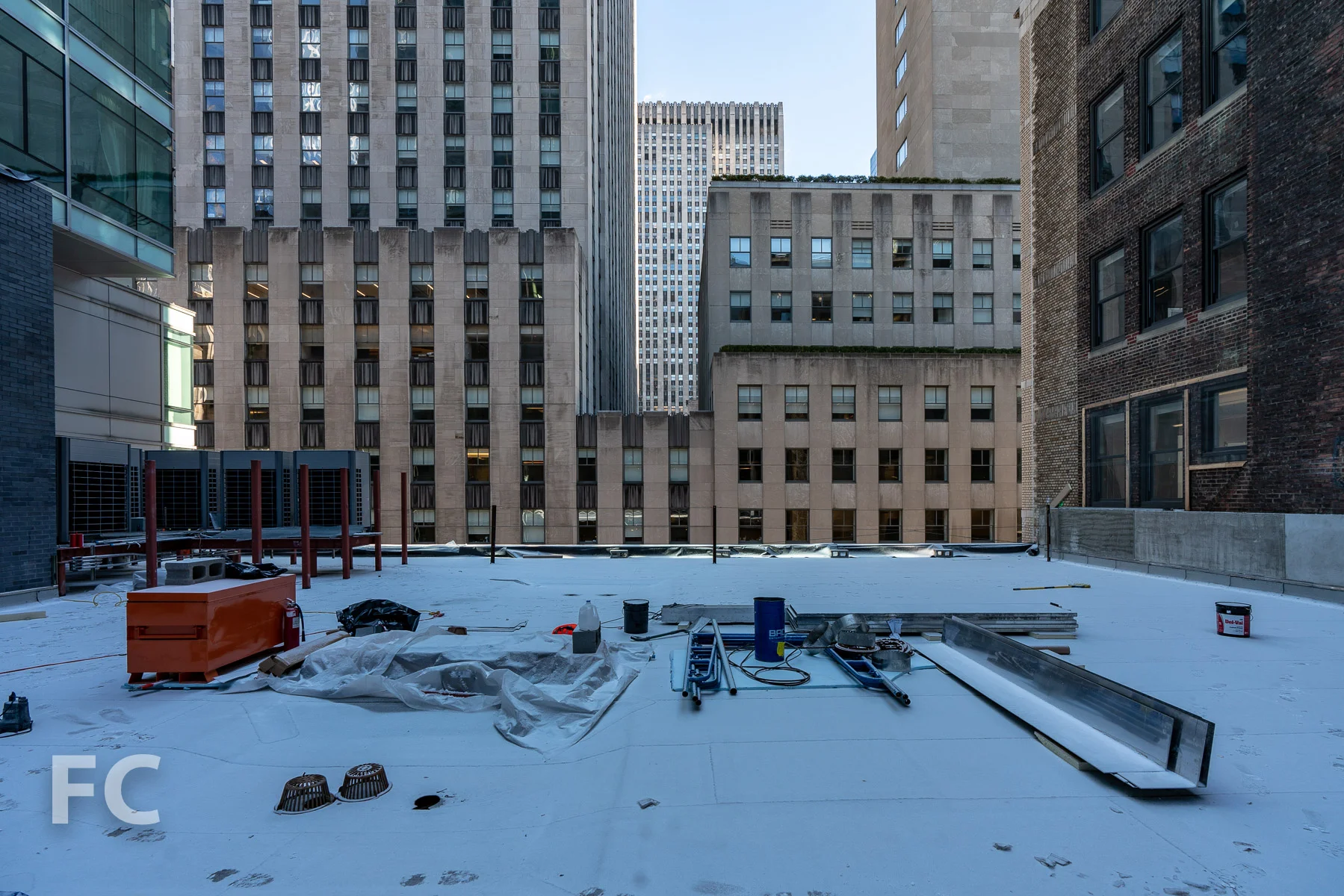 Future rooftop terrace at the fifth floor.