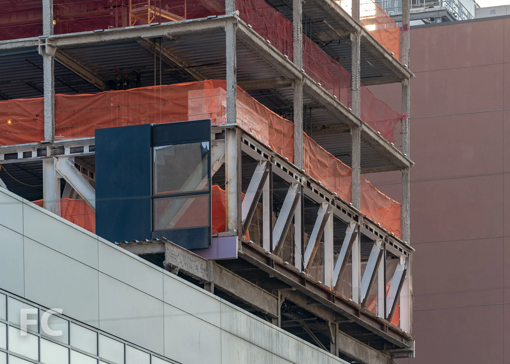 Closeup of the southwest corner.