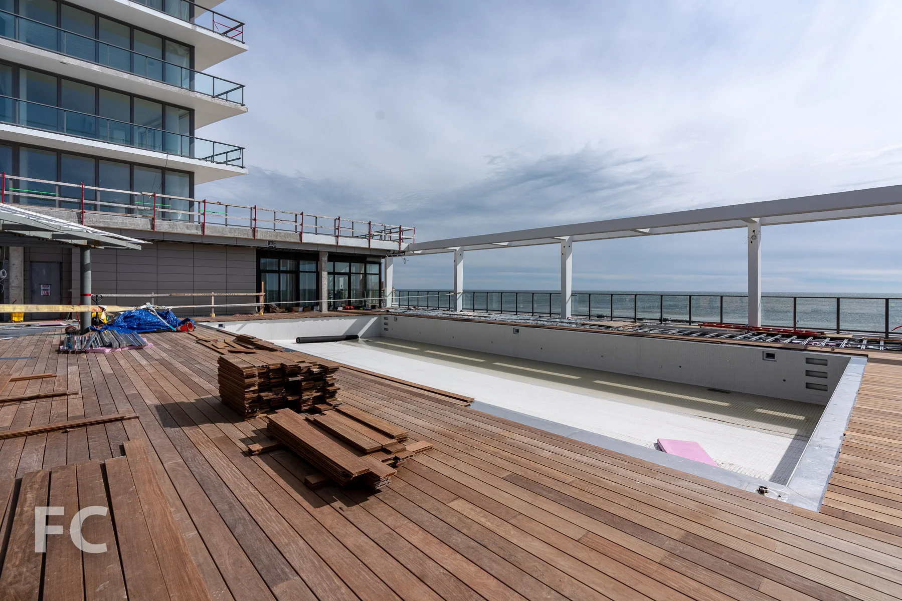 Future amenity deck with pool.