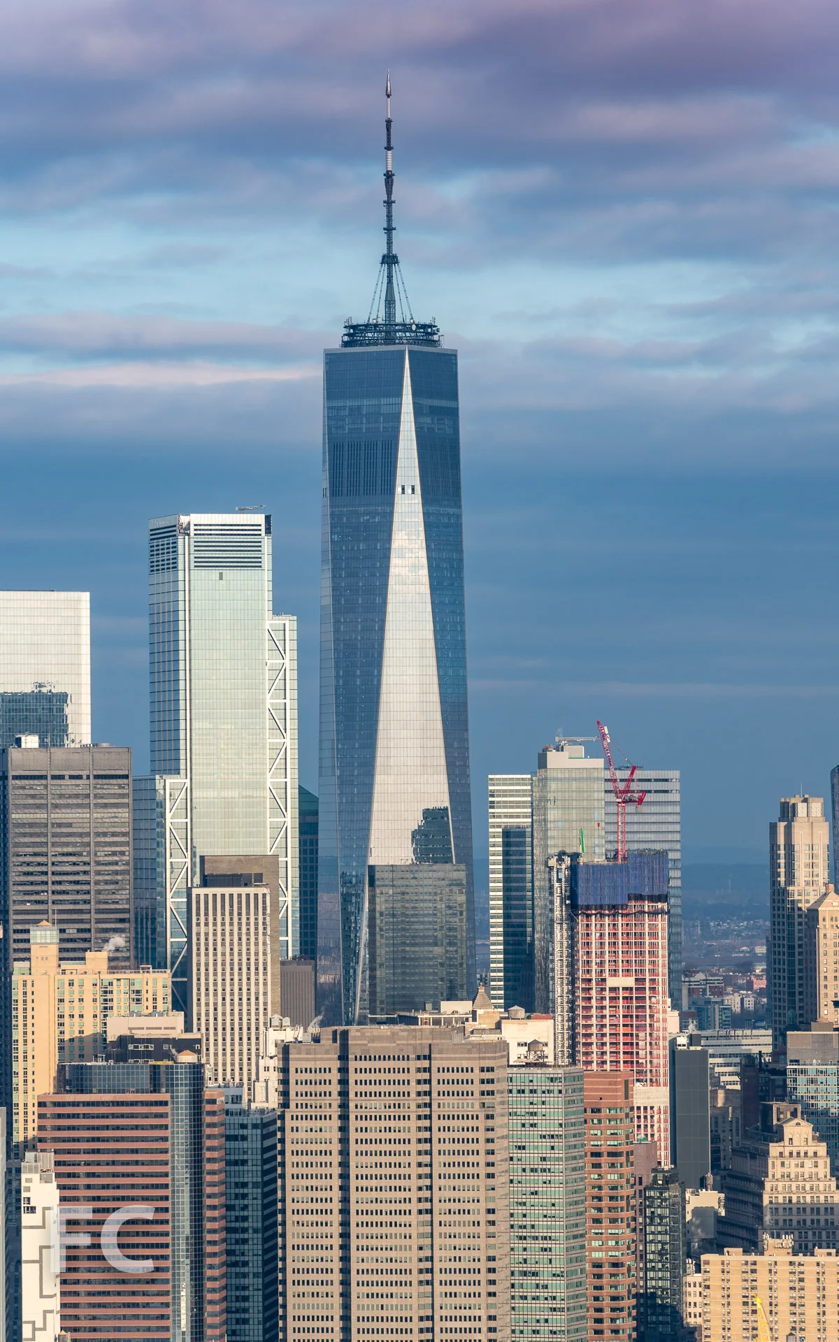 View northwest towards Lower Manhattan from an upper floor.