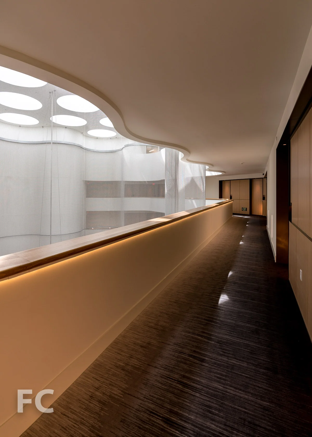 Hotel corridor at the 10th floor.