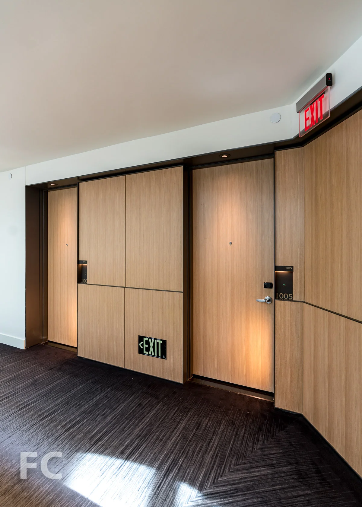 Hotel room entry.