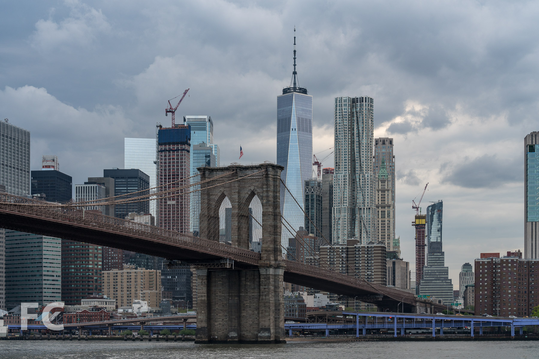 130 William rising on the Lower Manhattan skyline.