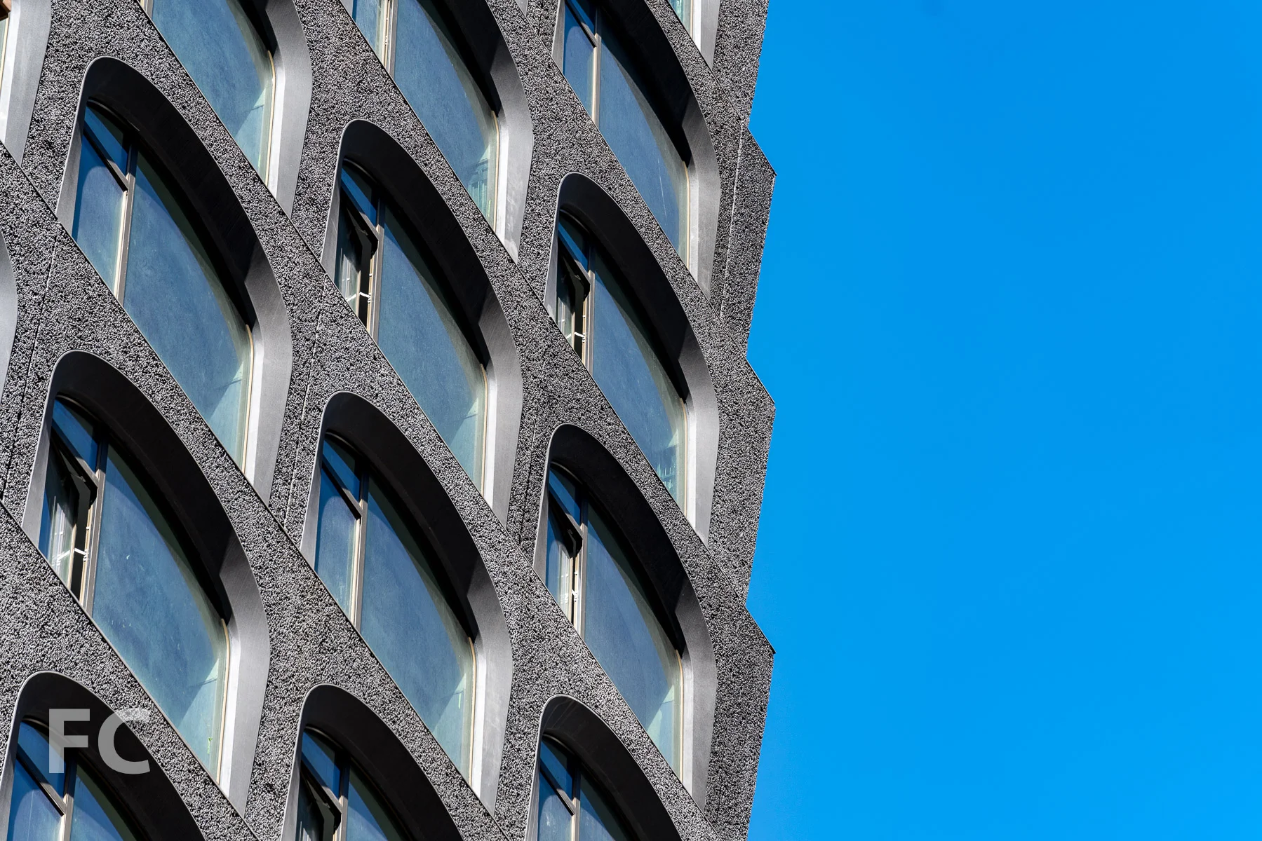 Closeup of the north facade panels.