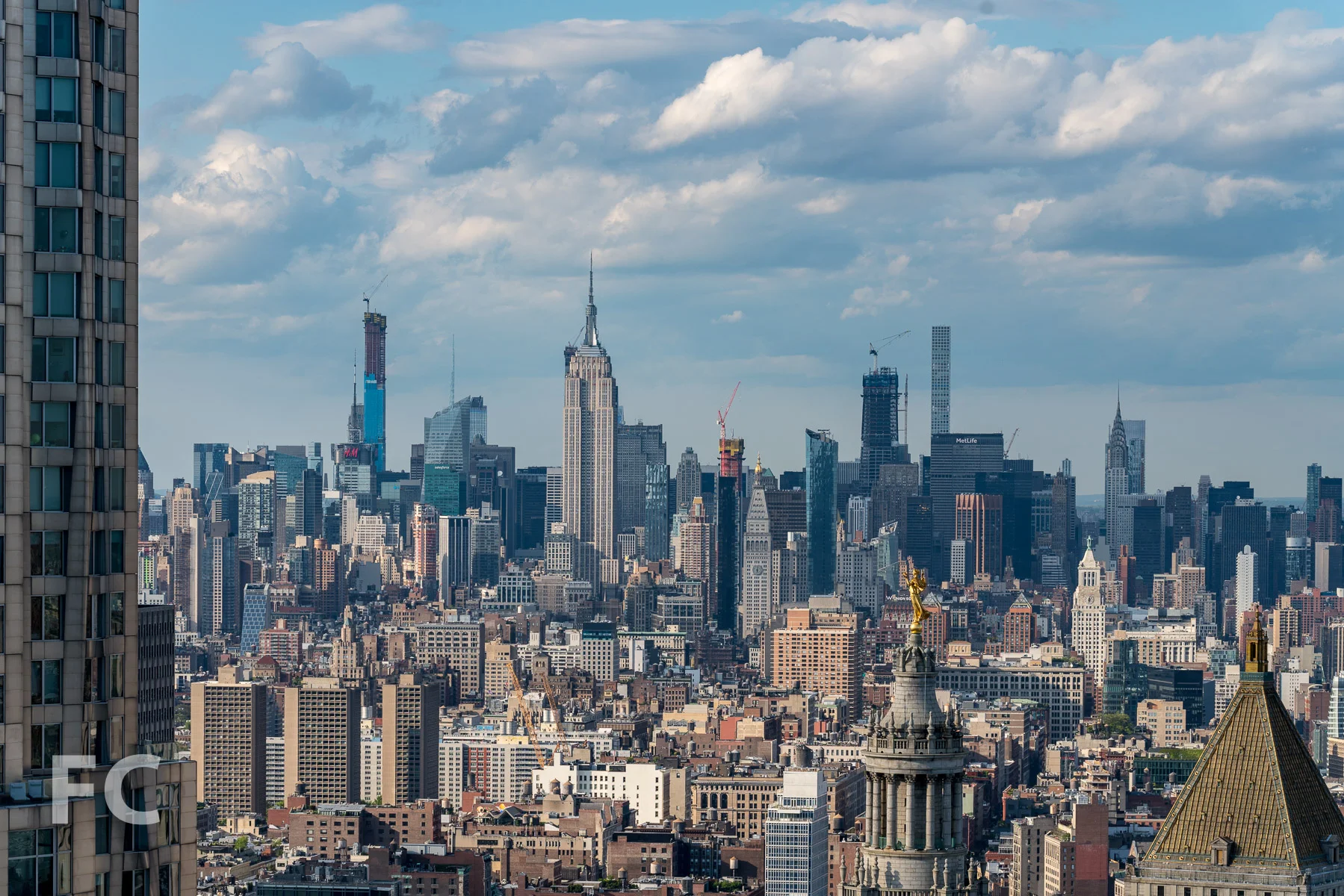 View towards Midtown from the top of 130 William.