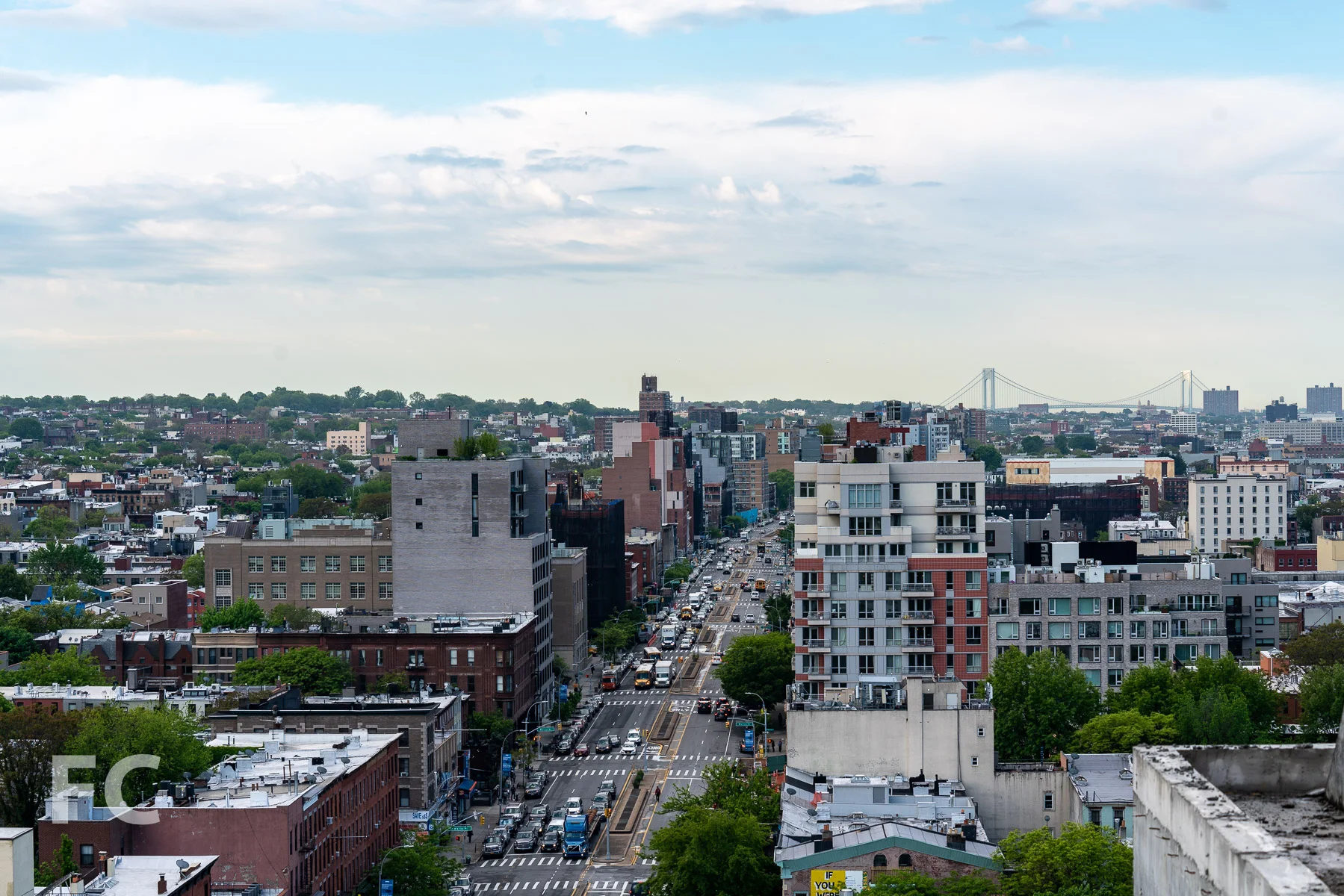 South view towards Park Slope from the top floor.