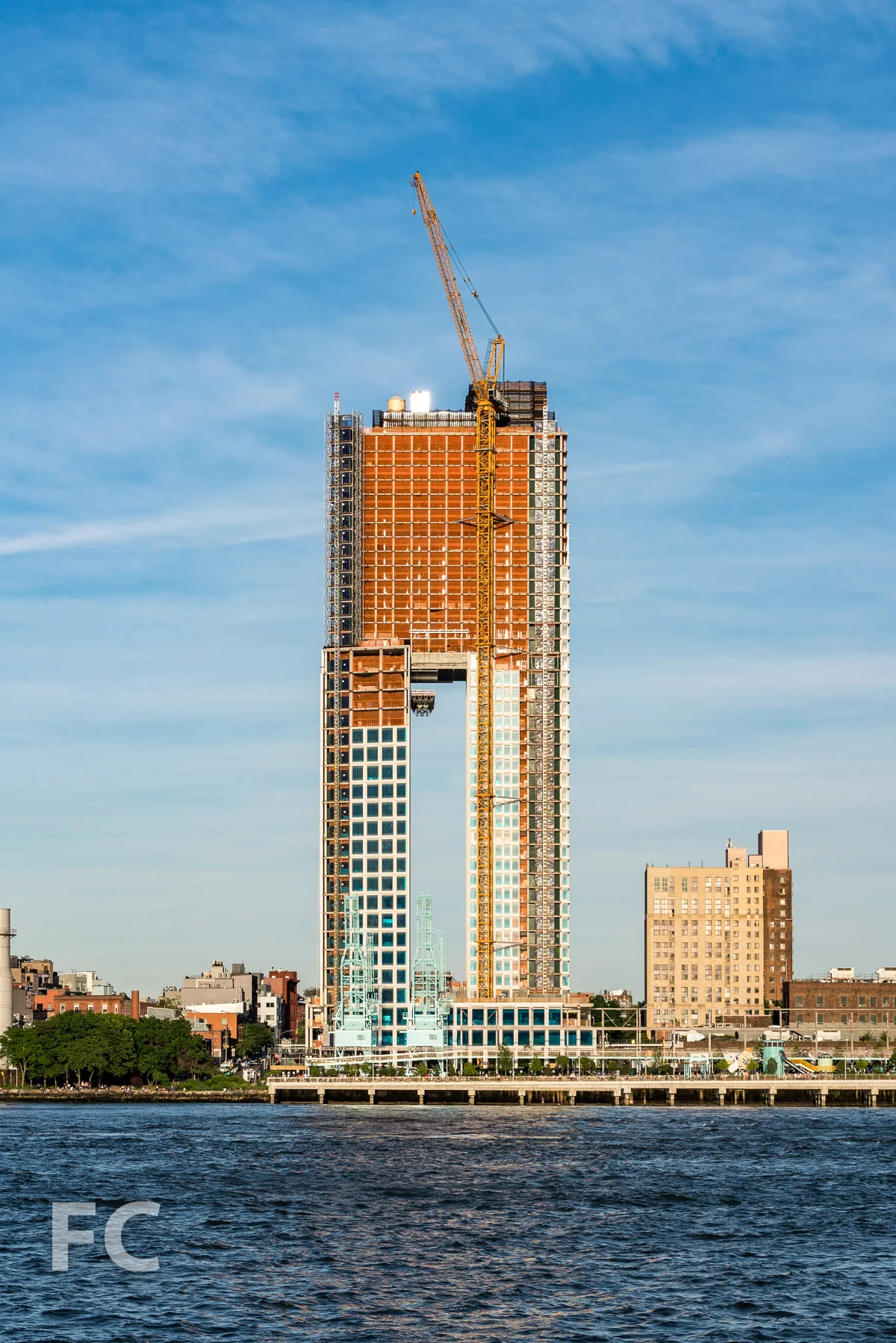West facade from the East River.