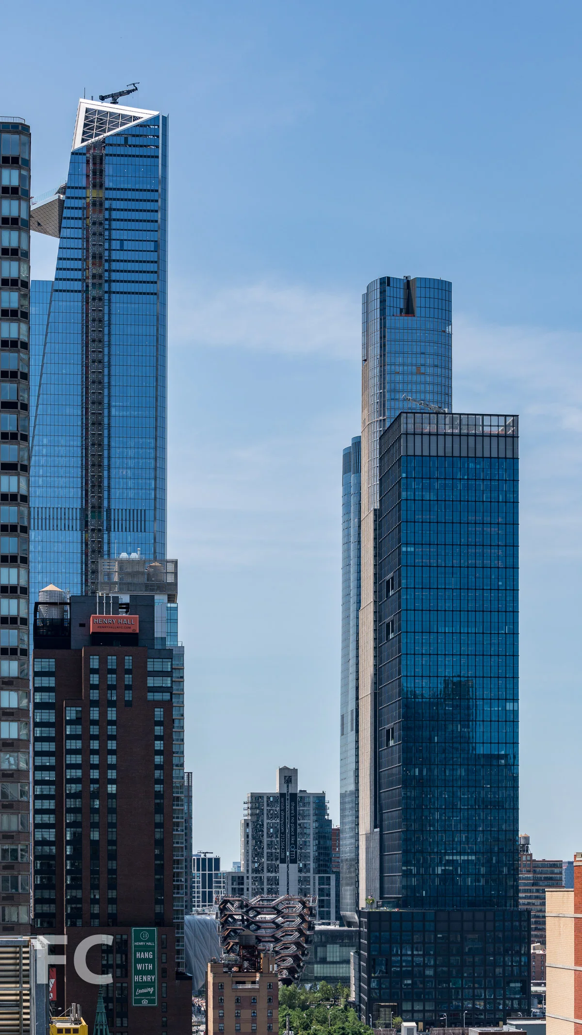 View south towards Hudson Yards from the West 44th Street tower.