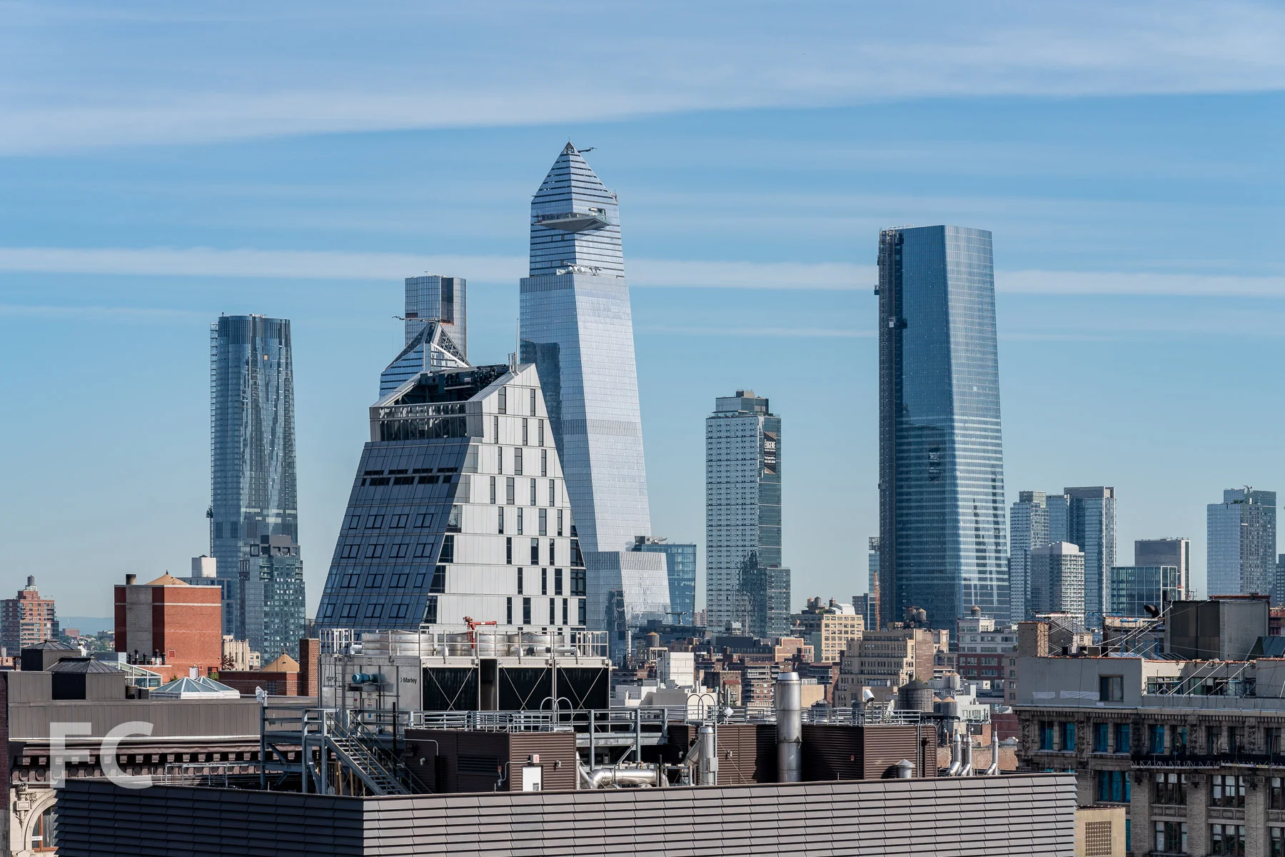 View northwest towards Hudson Yards from the penthouse.