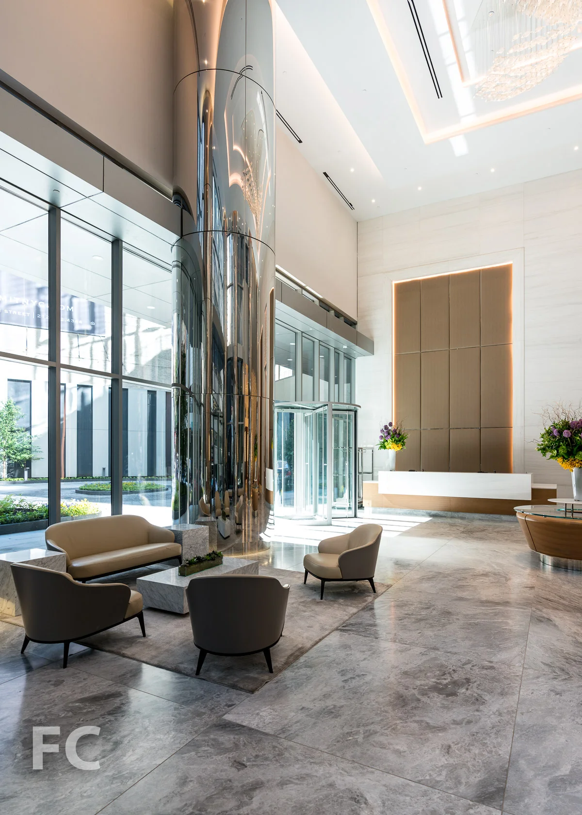 Residential lobby.