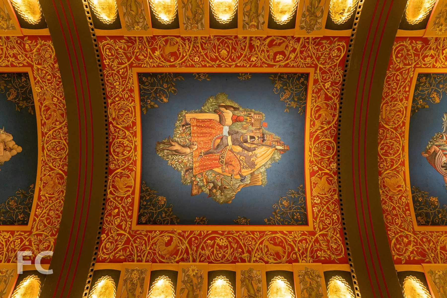 Residential lobby ceiling.