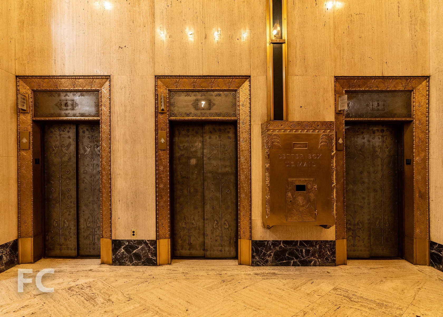 Elevator lobby.