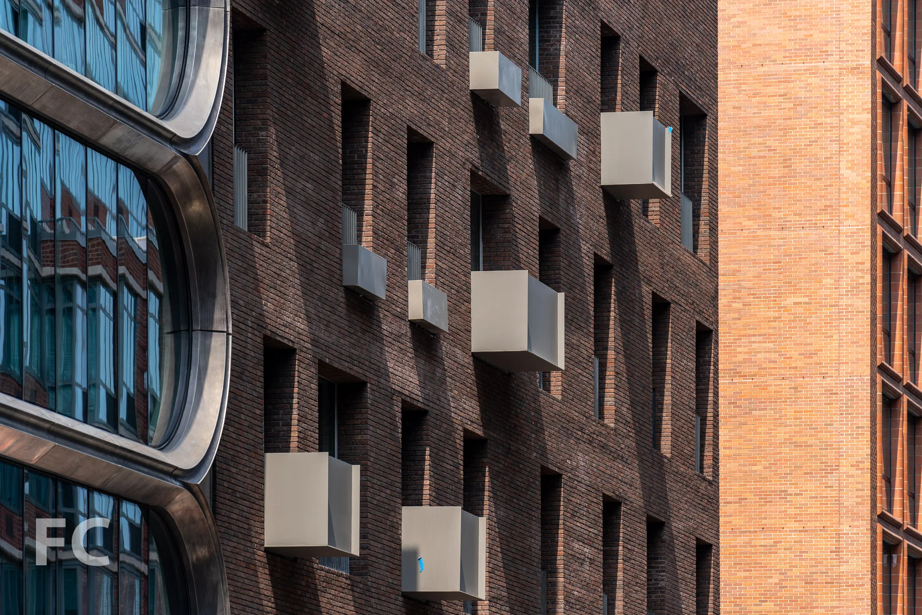 Detail of the north facade of the north tower.