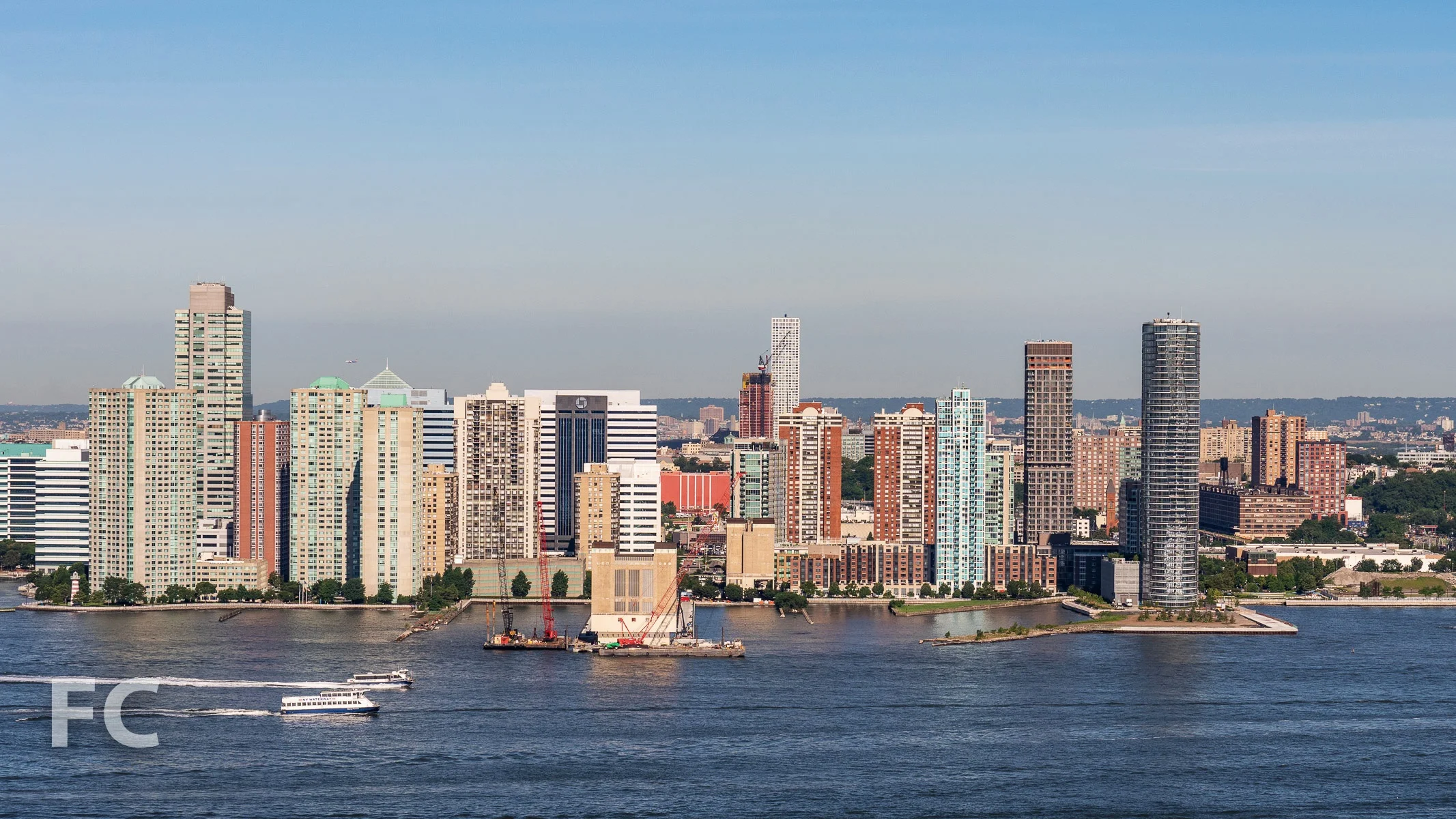 View south towards Jersey City from the top floor.