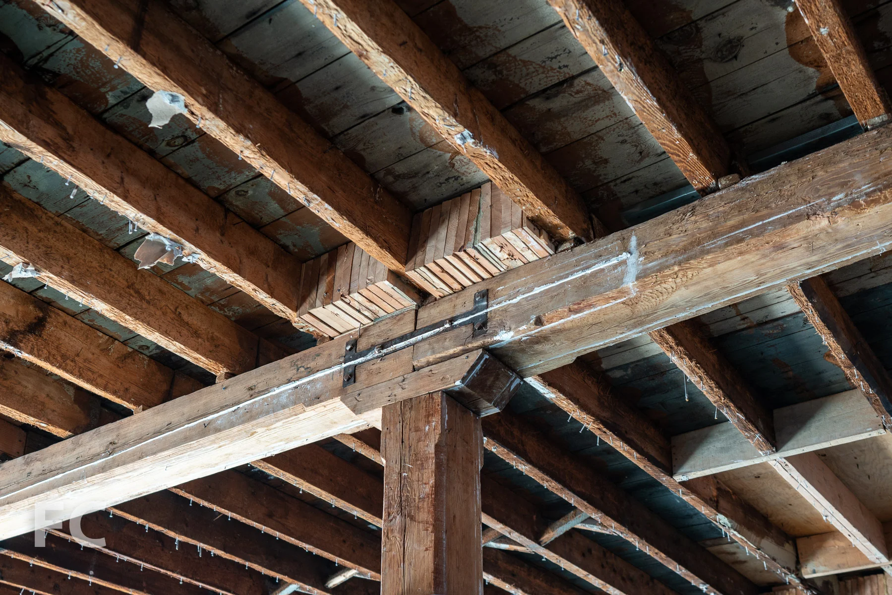 Timber structure detail.
