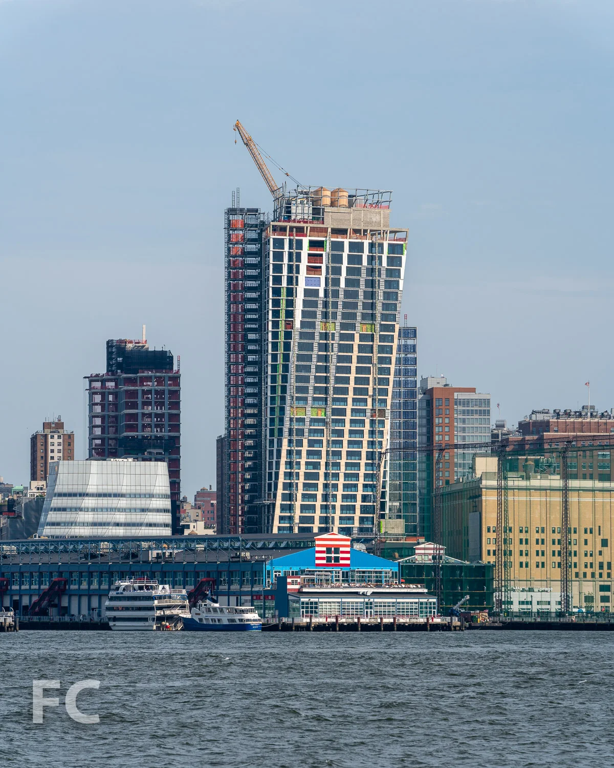 West tower from the Hudson River.